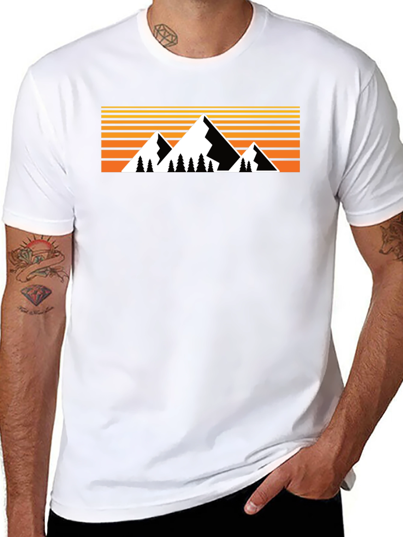 Black Mountain Sunset Graphic T-Shirt - Nature Inspired Design view 8