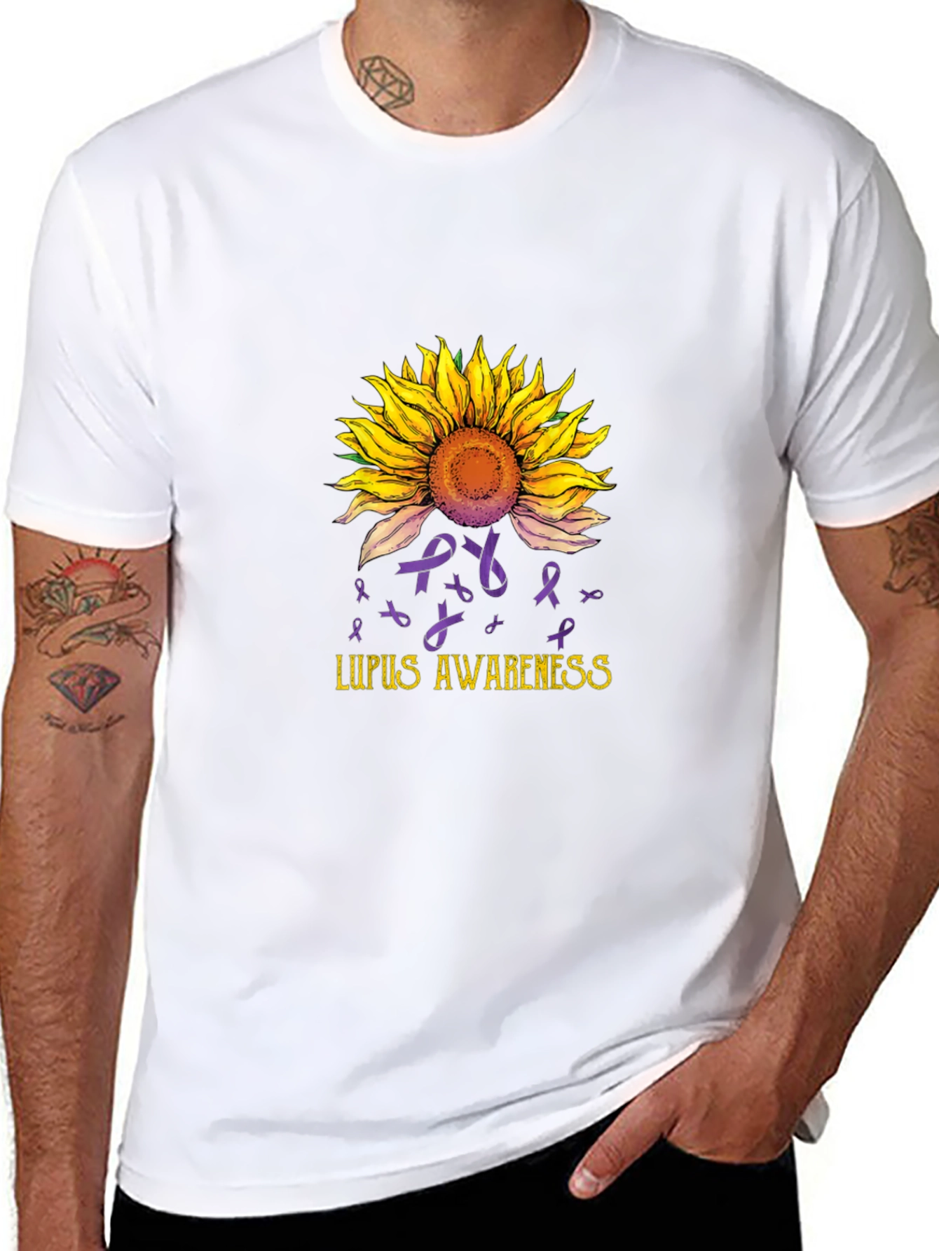 Lupus Awareness Sunflower Graphic Tee - 8