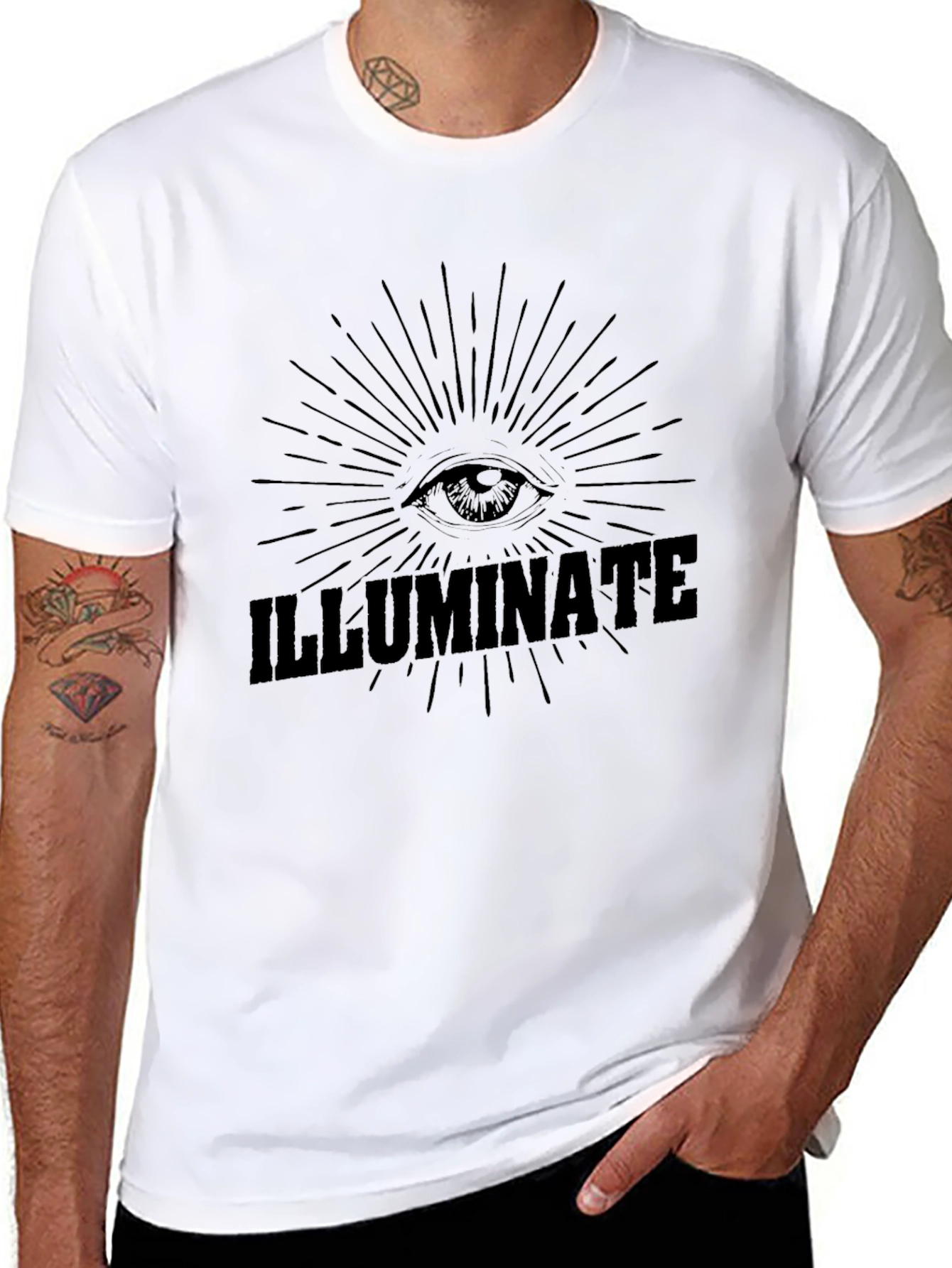 Black Illuminati Eye T-Shirt - Conspiracy Graphic Tee view 8
