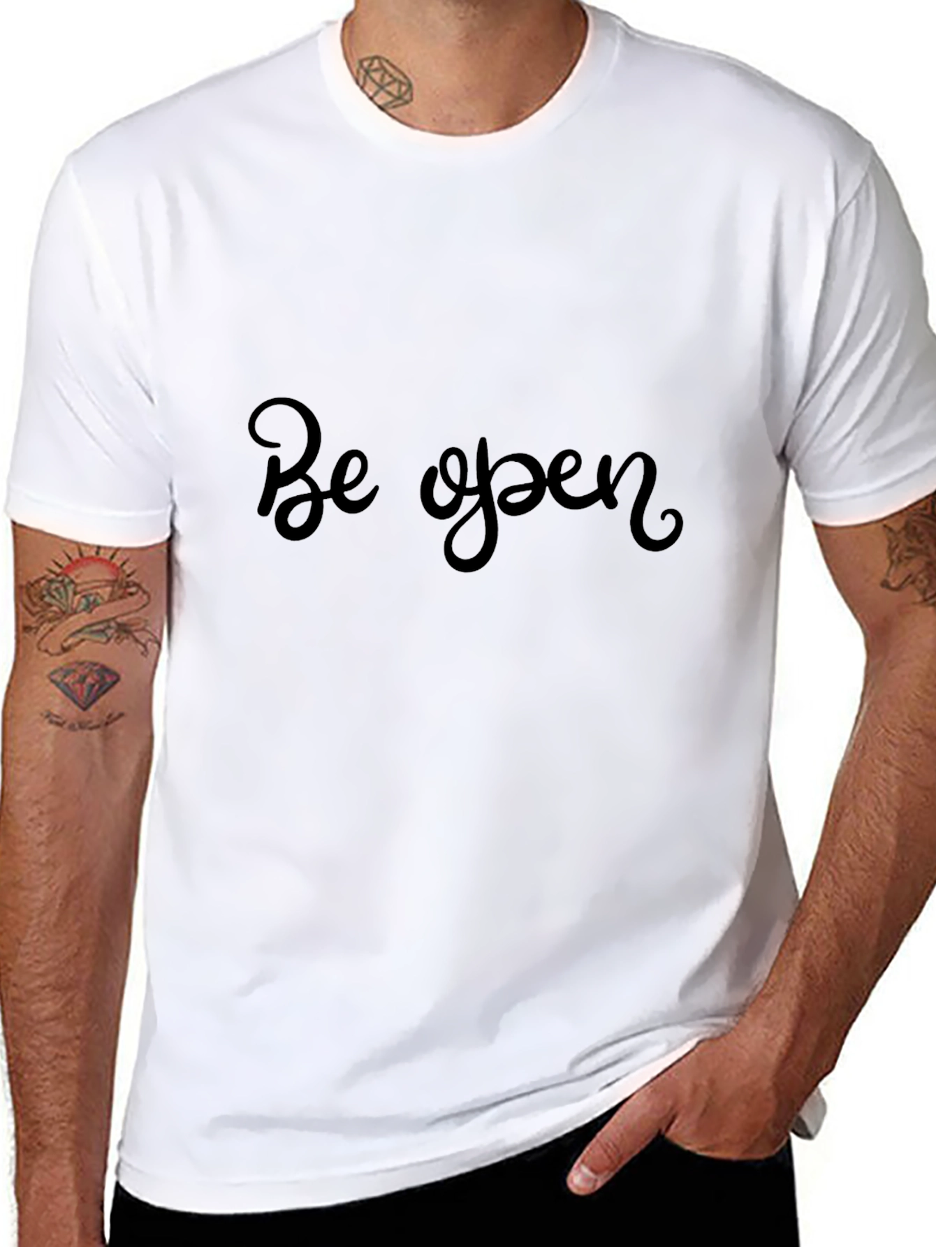 Black Be Open Black T-Shirt - Stylish Comfort view 8