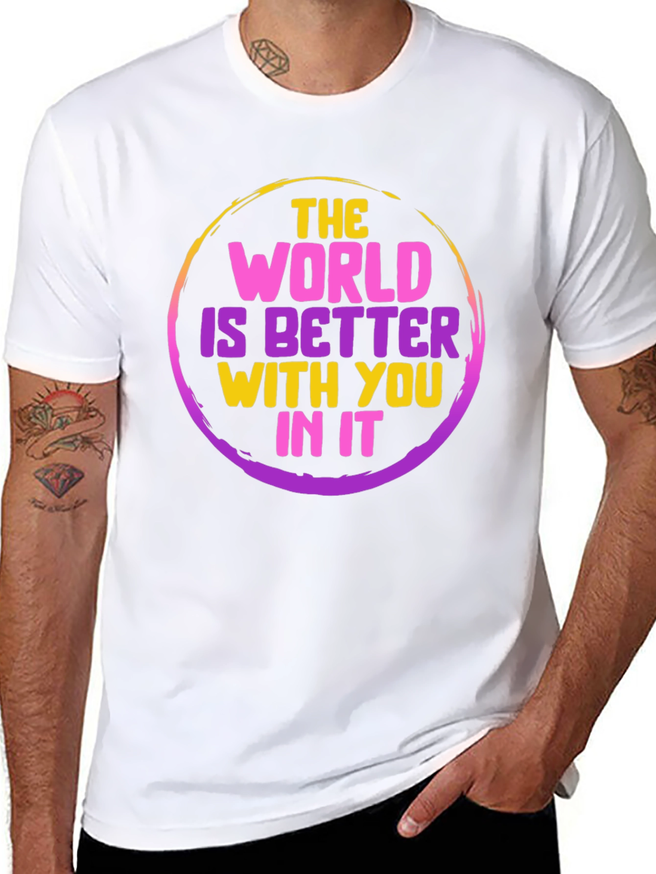 Black Inspirational "World is Better" Graphic Tee view 8