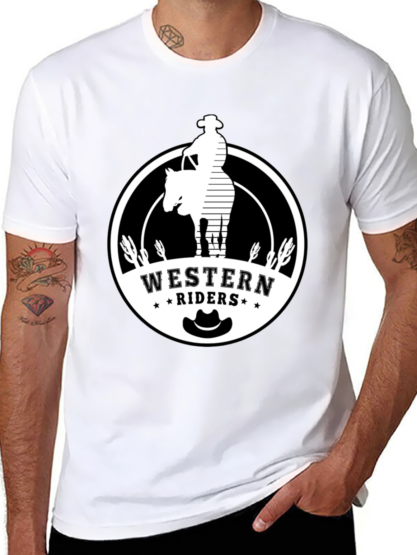 Black Western Riders Graphic T-Shirt - Cowboy Style view 8