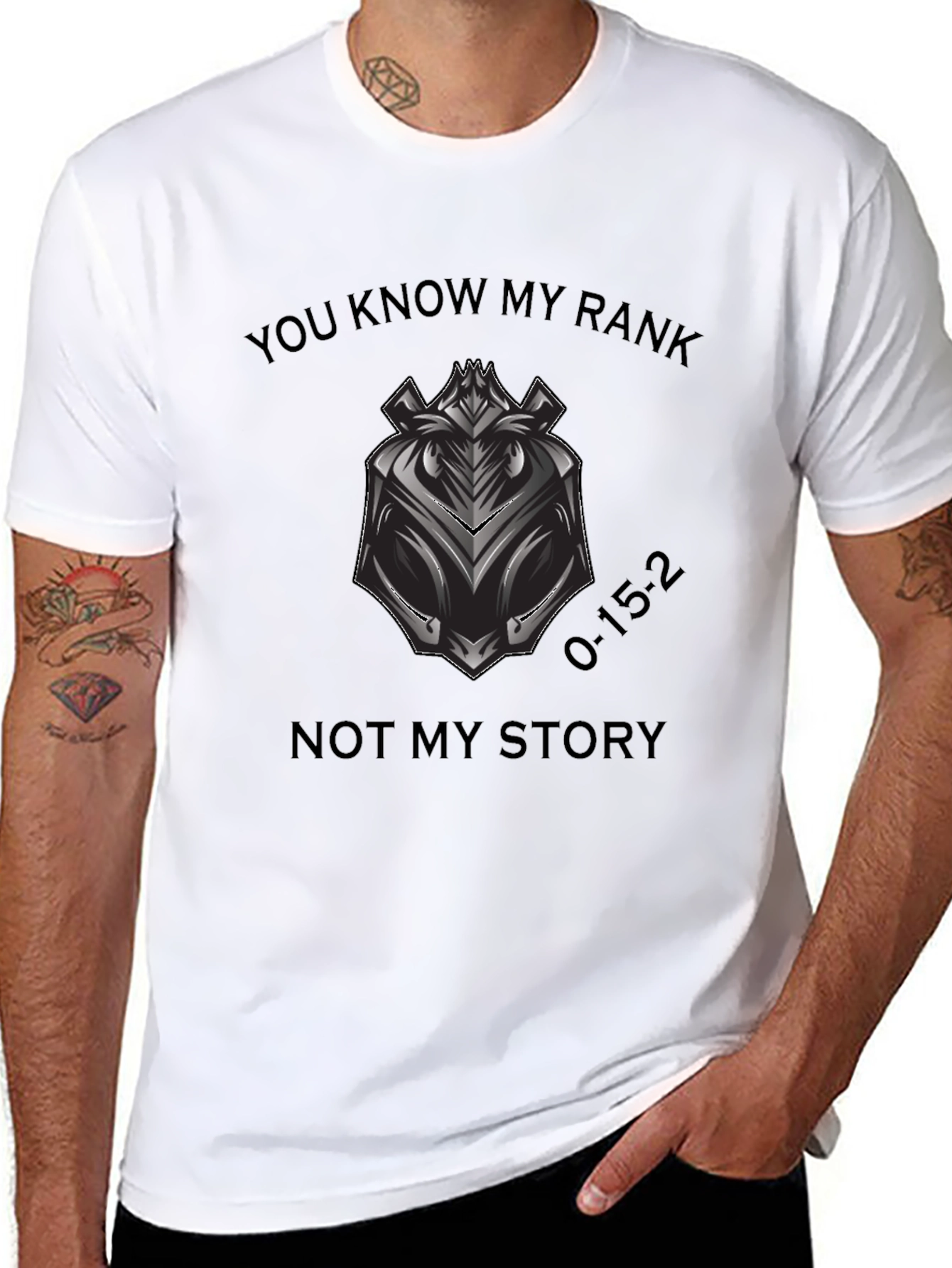 Black You Know My Rank T-Shirt - Motivational Graphic Tee view 8
