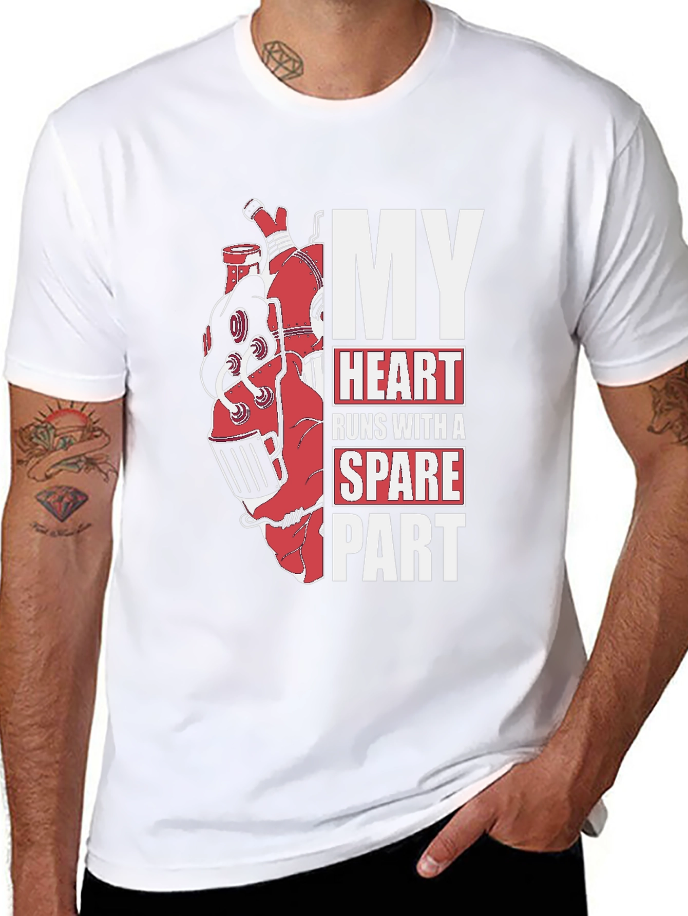 Black My Heart Runs With A Spare Part Graphic T-Shirt view 8