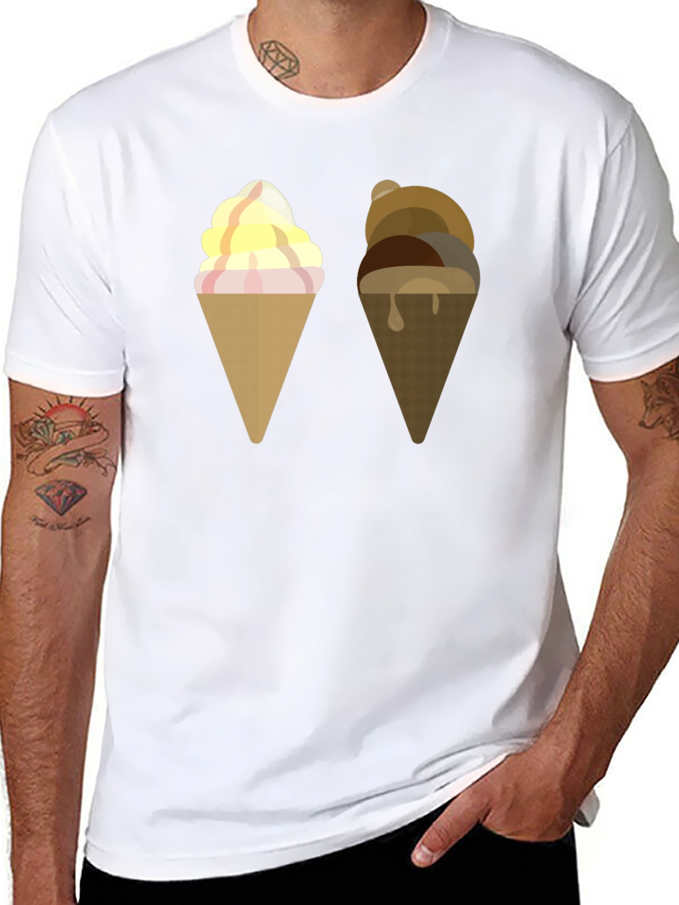 Black Ice Cream Cone Graphic T-Shirt view 8