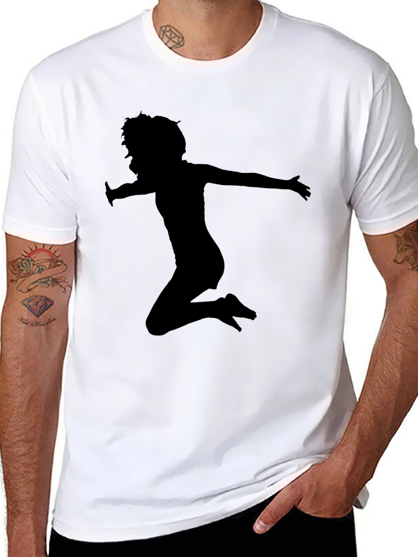 Black Silhouette Jump Black T-Shirt view 8