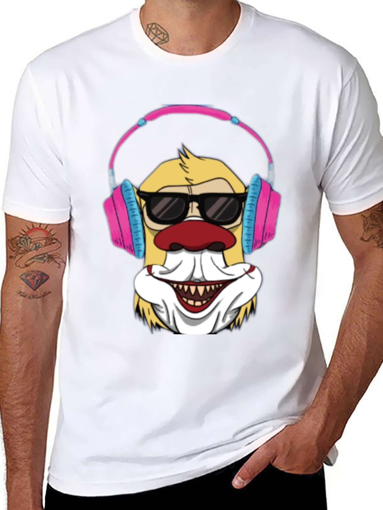 Black Clown DJ T-Shirt - Funny Graphic Tee view 8