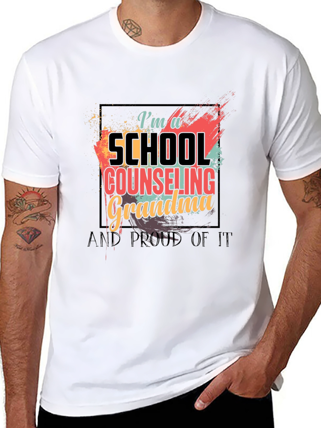 Black School Counseling Grandma Graphic Tee view 8