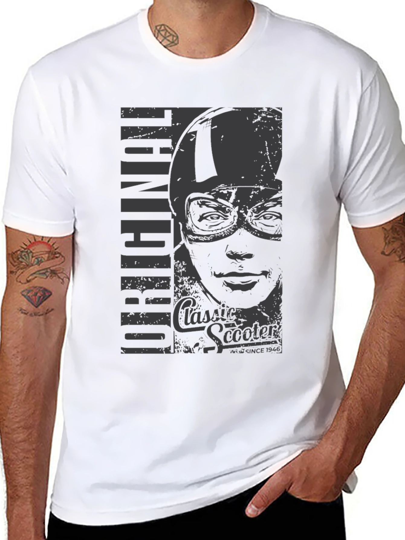 Black Original Classic Scooter Graphic T-Shirt view 8