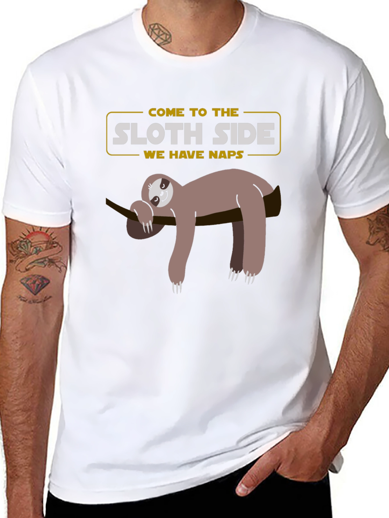 Black Sloth Side T-Shirt - Lazy Naps view 8