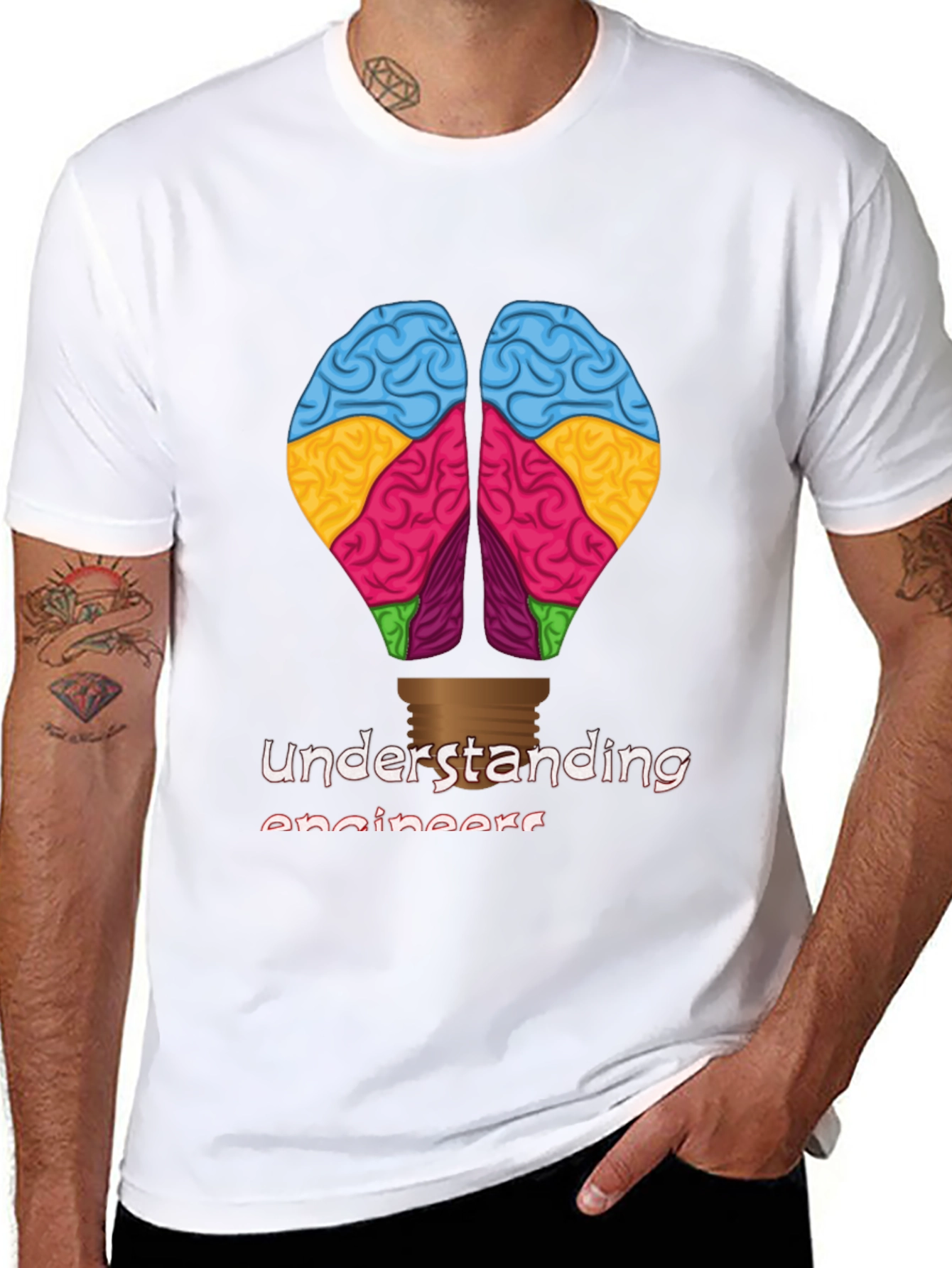 Black Understanding Engineers Brain T-Shirt view 8