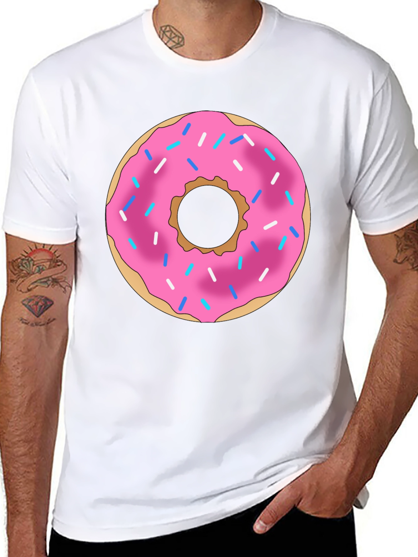 Black Donut Graphic Print Black T-Shirt view 8