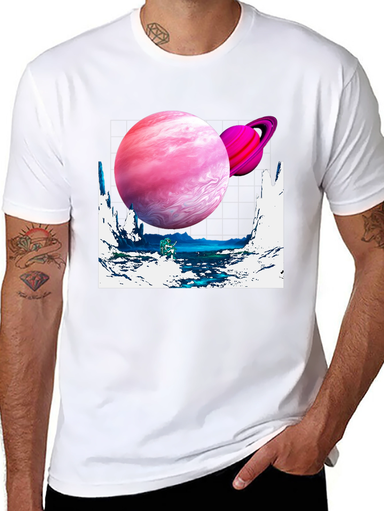 Black Galaxy Graphic Tee - Black Cotton Shirt view 8