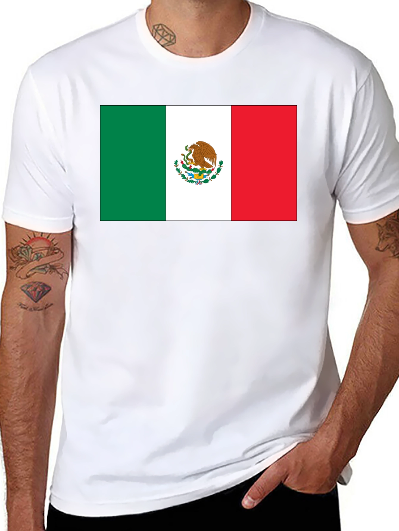 Black Mexico Flag T-Shirt - Black view 8