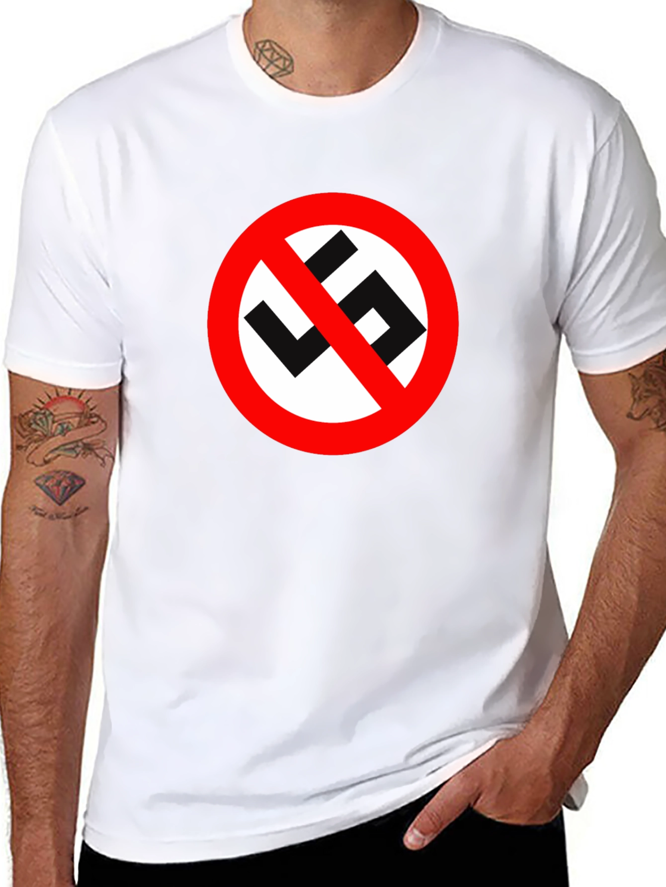 Anti-Hate Symbol Graphic Tee - Black - 8