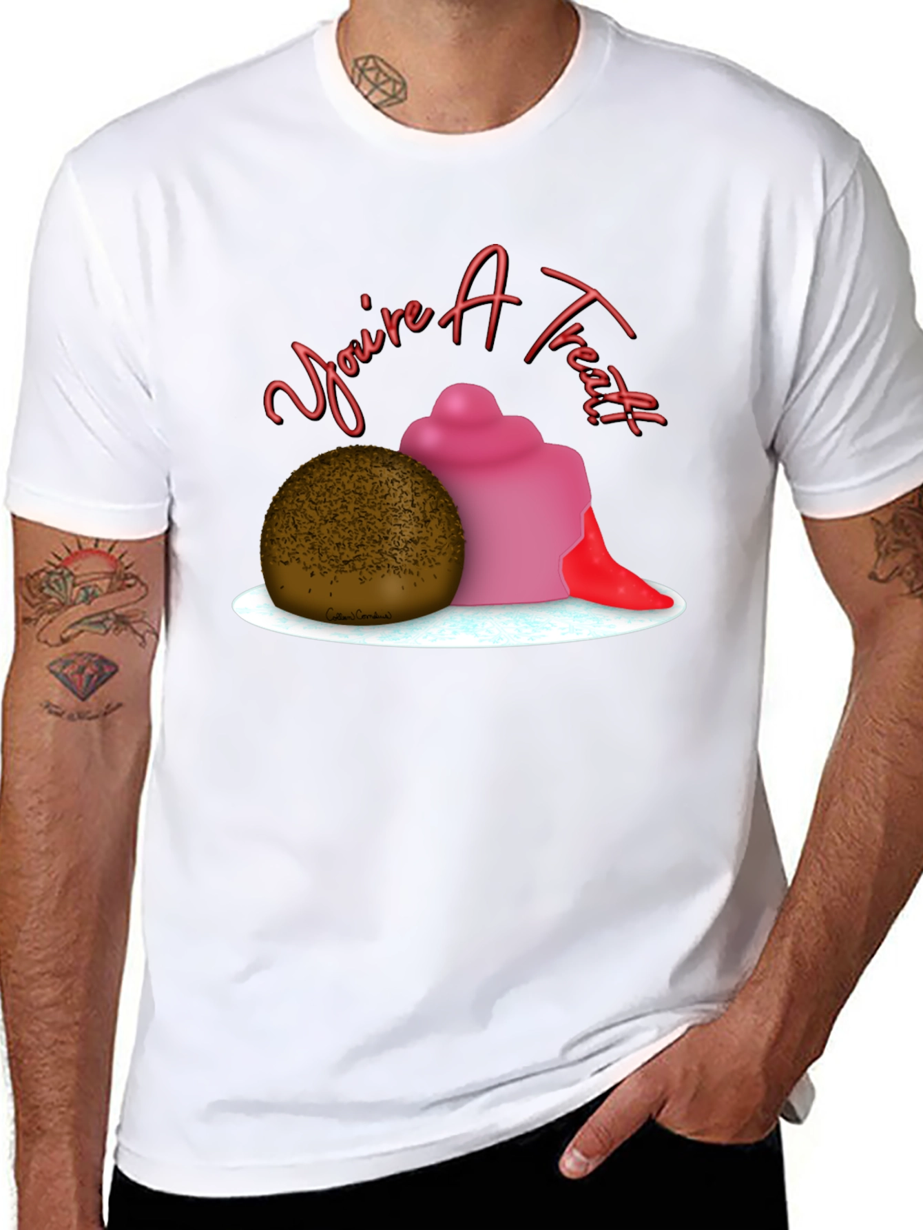 Black You're A Treat Dessert T-Shirt view 8