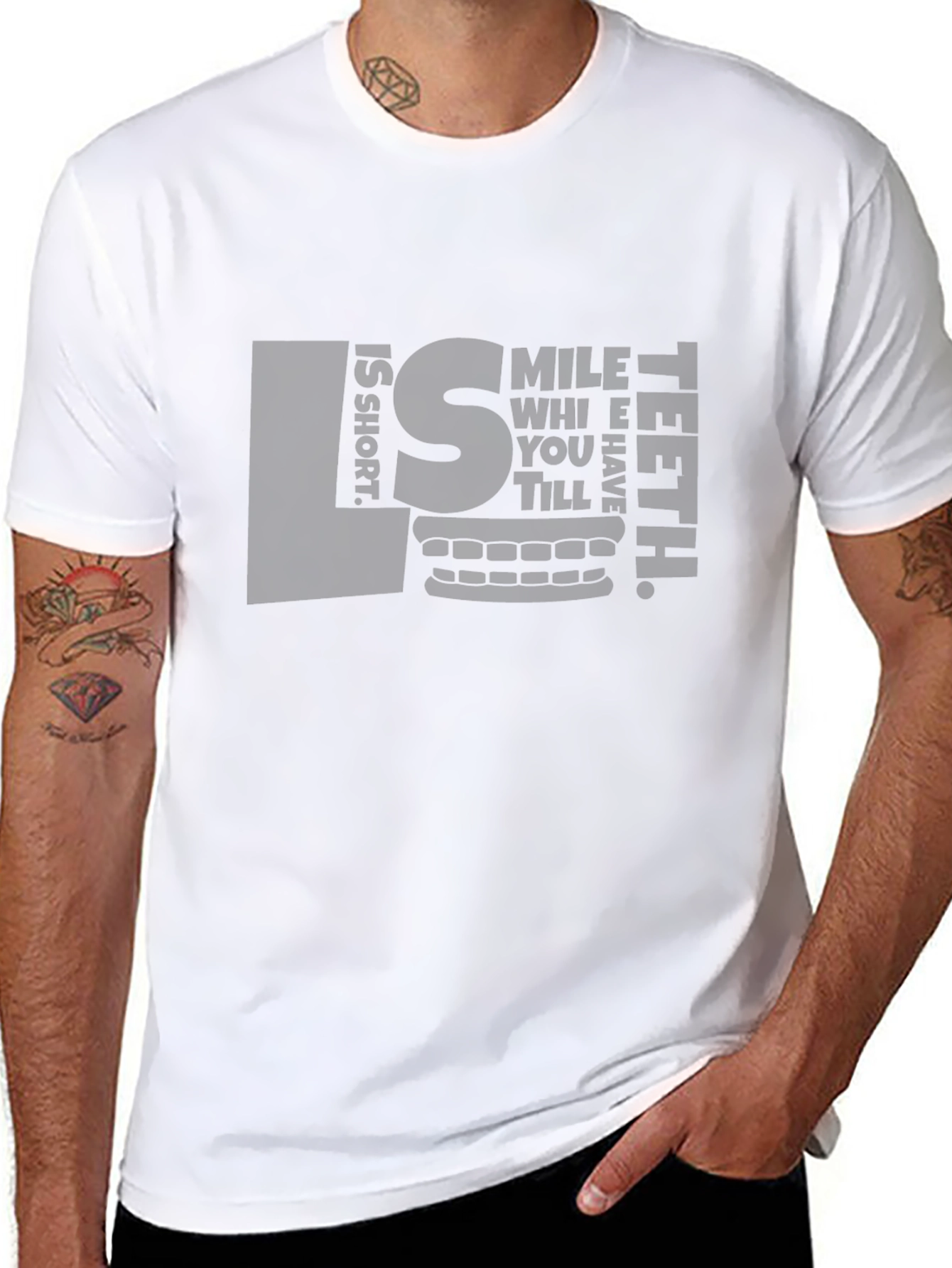 Black Smile While You Still Have Teeth T-Shirt view 8