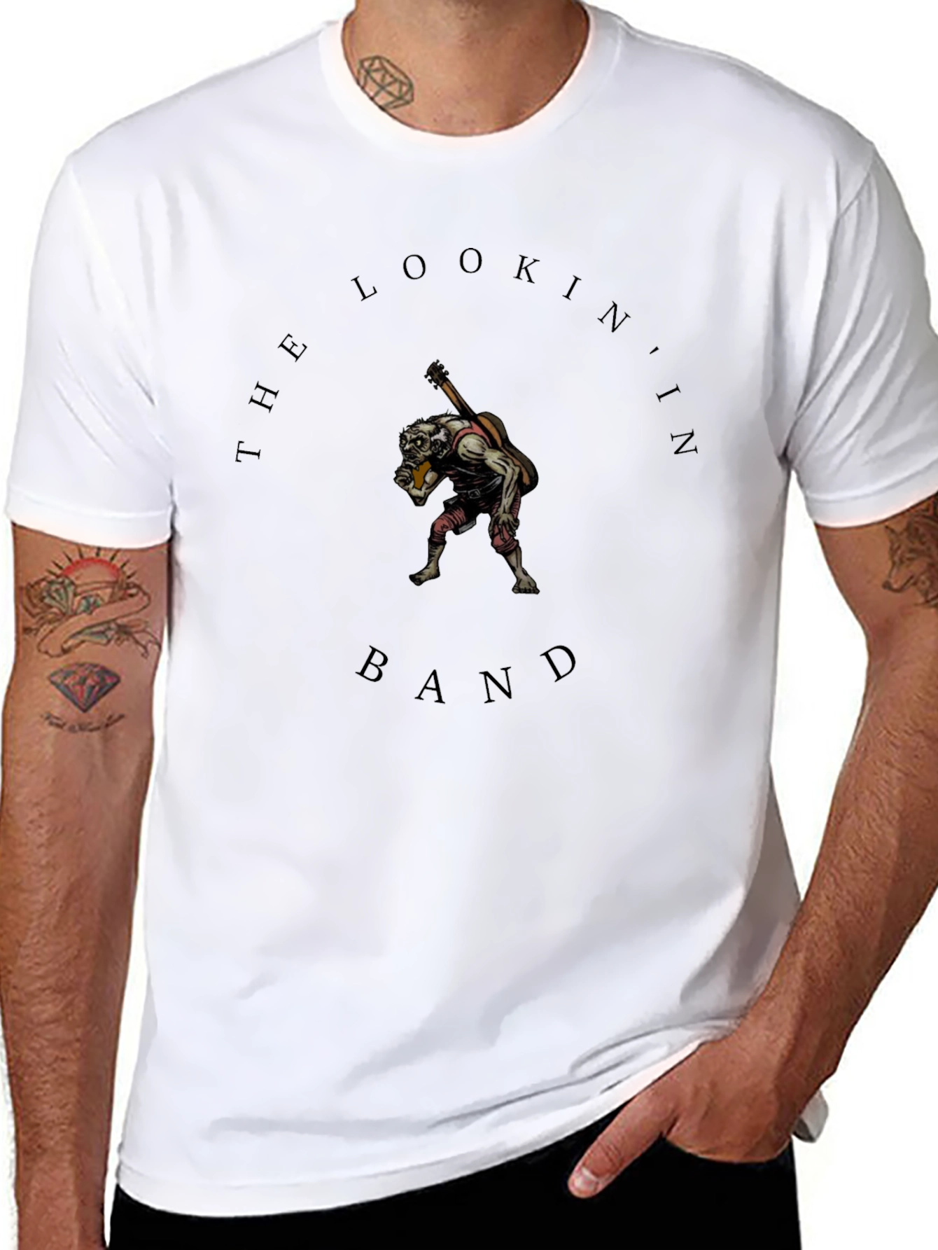 Black The Lookin' In Band T-Shirt - Black Crew Neck view 8