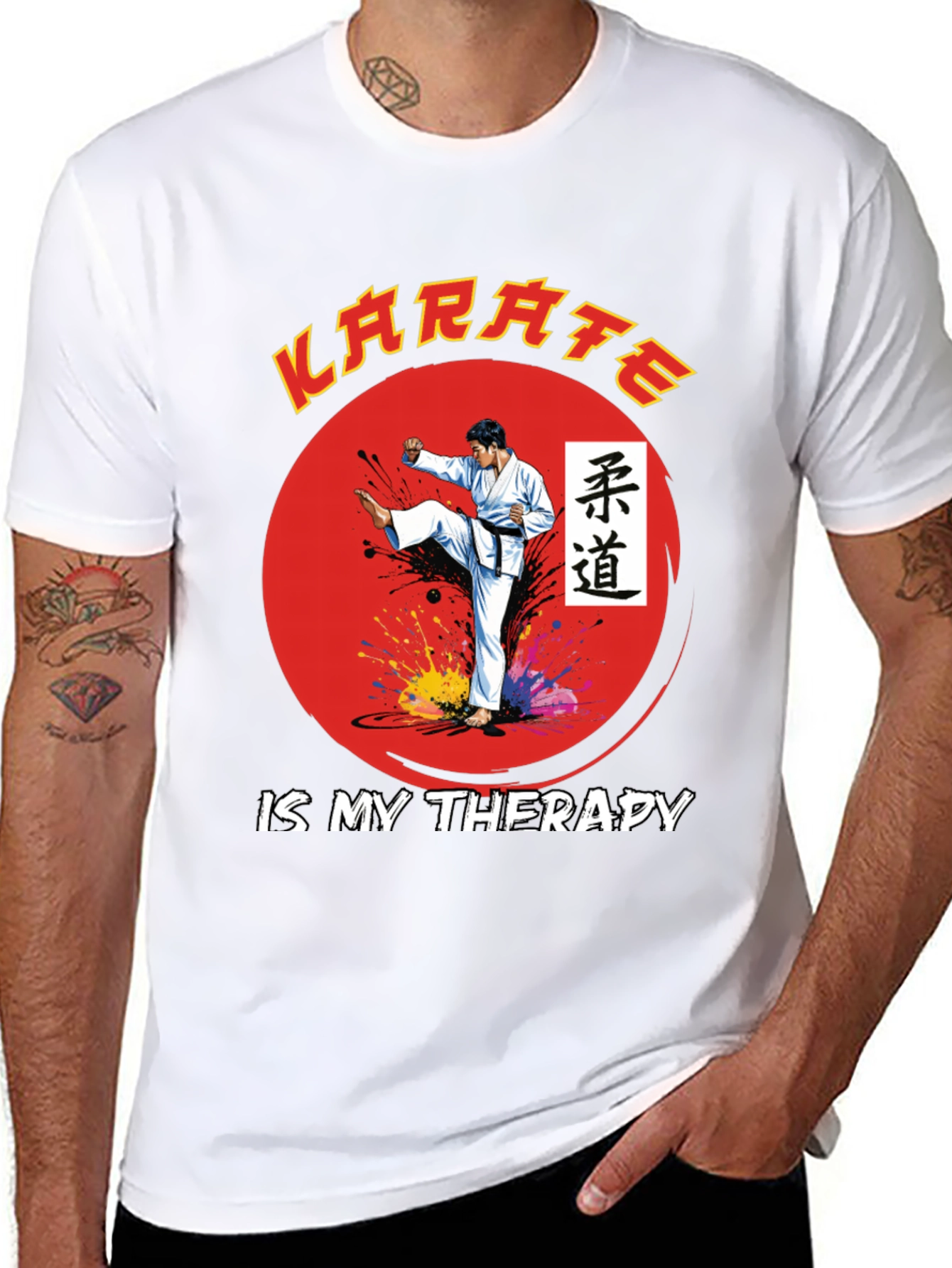 Black Karate is My Therapy Black T-Shirt view 8