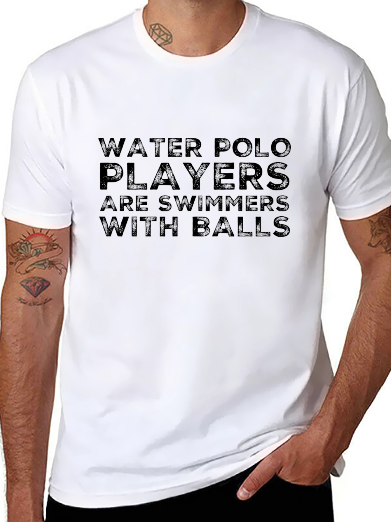 Black Water Polo Players Graphic Tee view 8