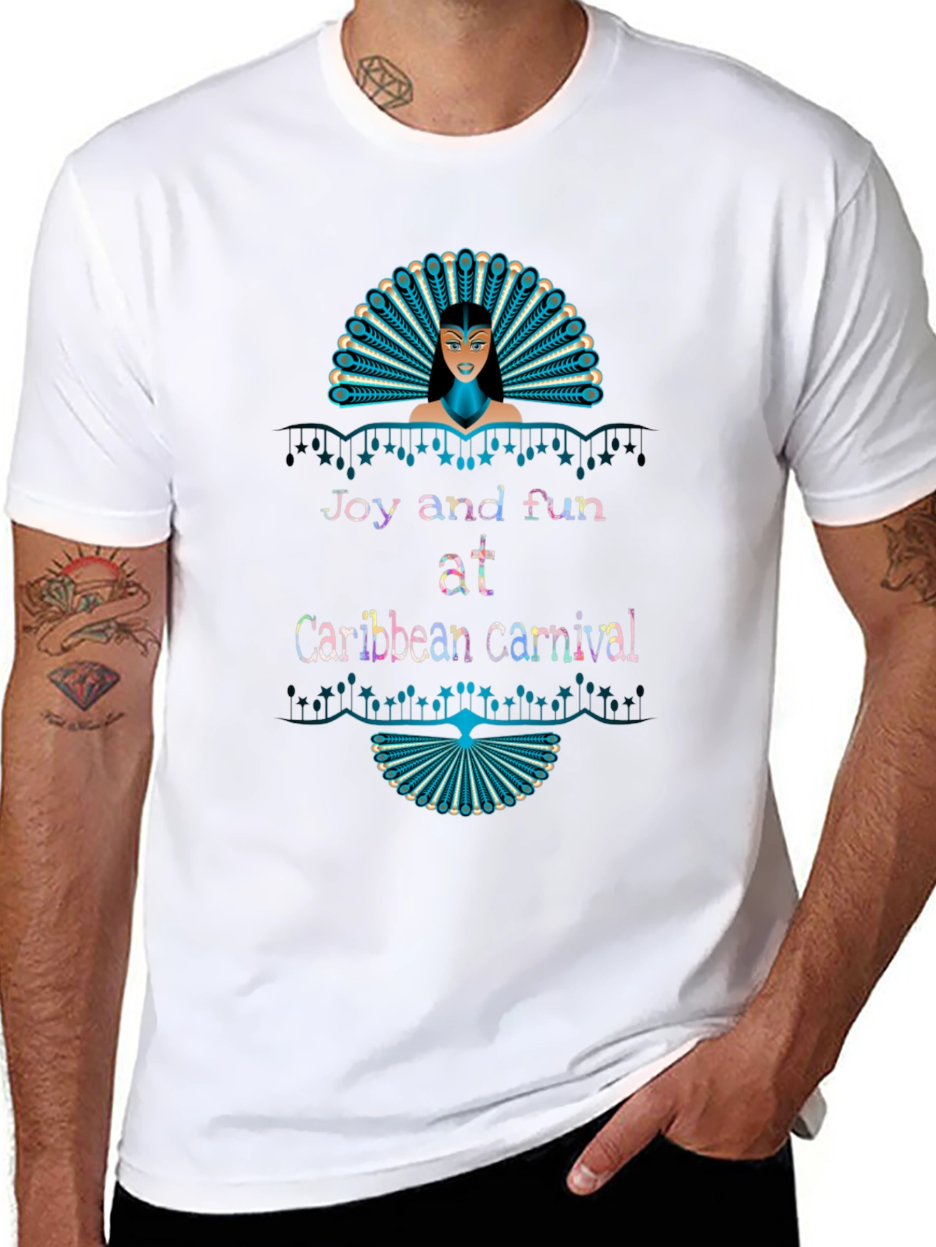 Black Caribbean Carnival Graphic Tee view 8