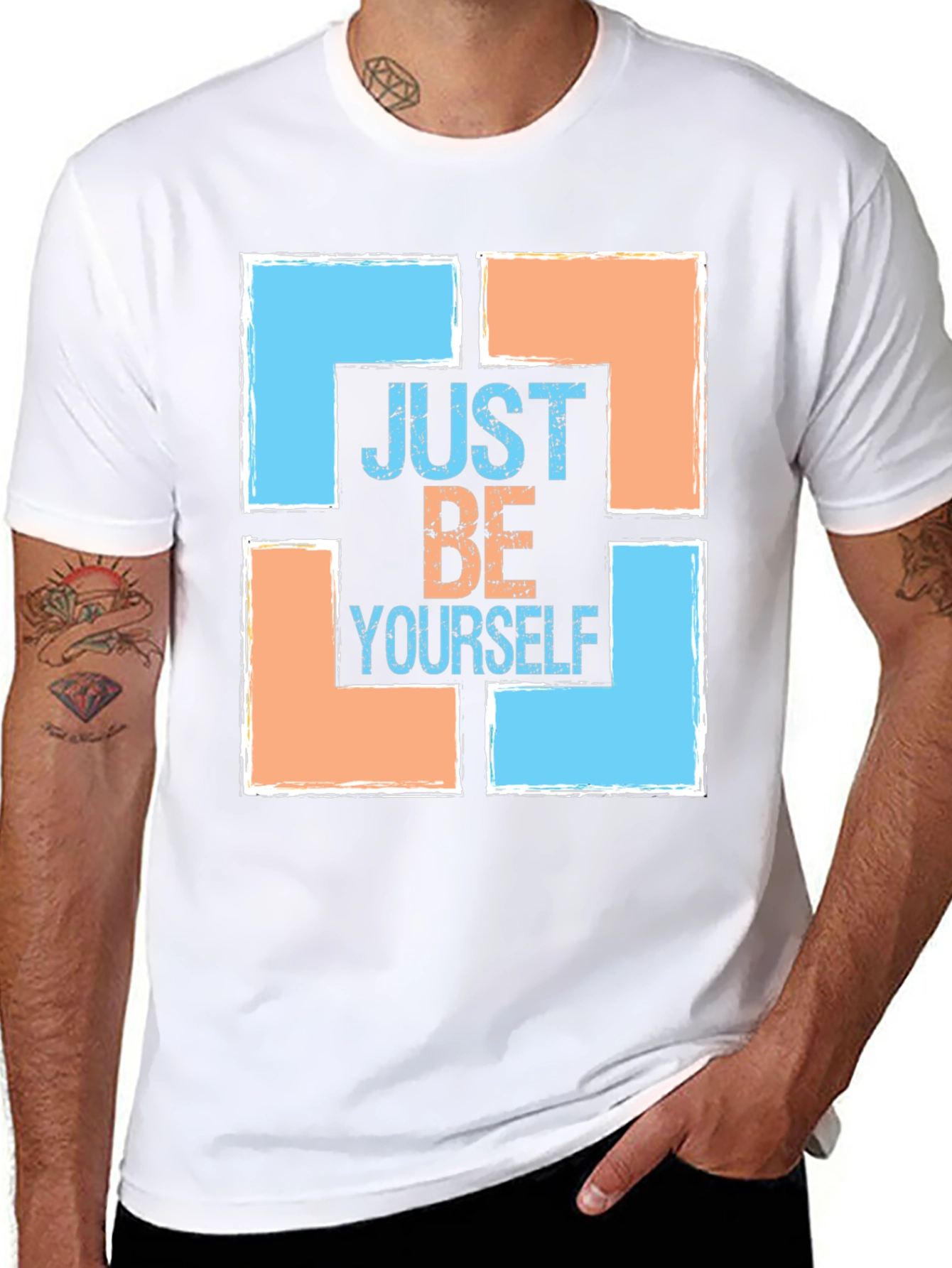 Black Just Be Yourself Graphic Tee - Trendy Style view 8