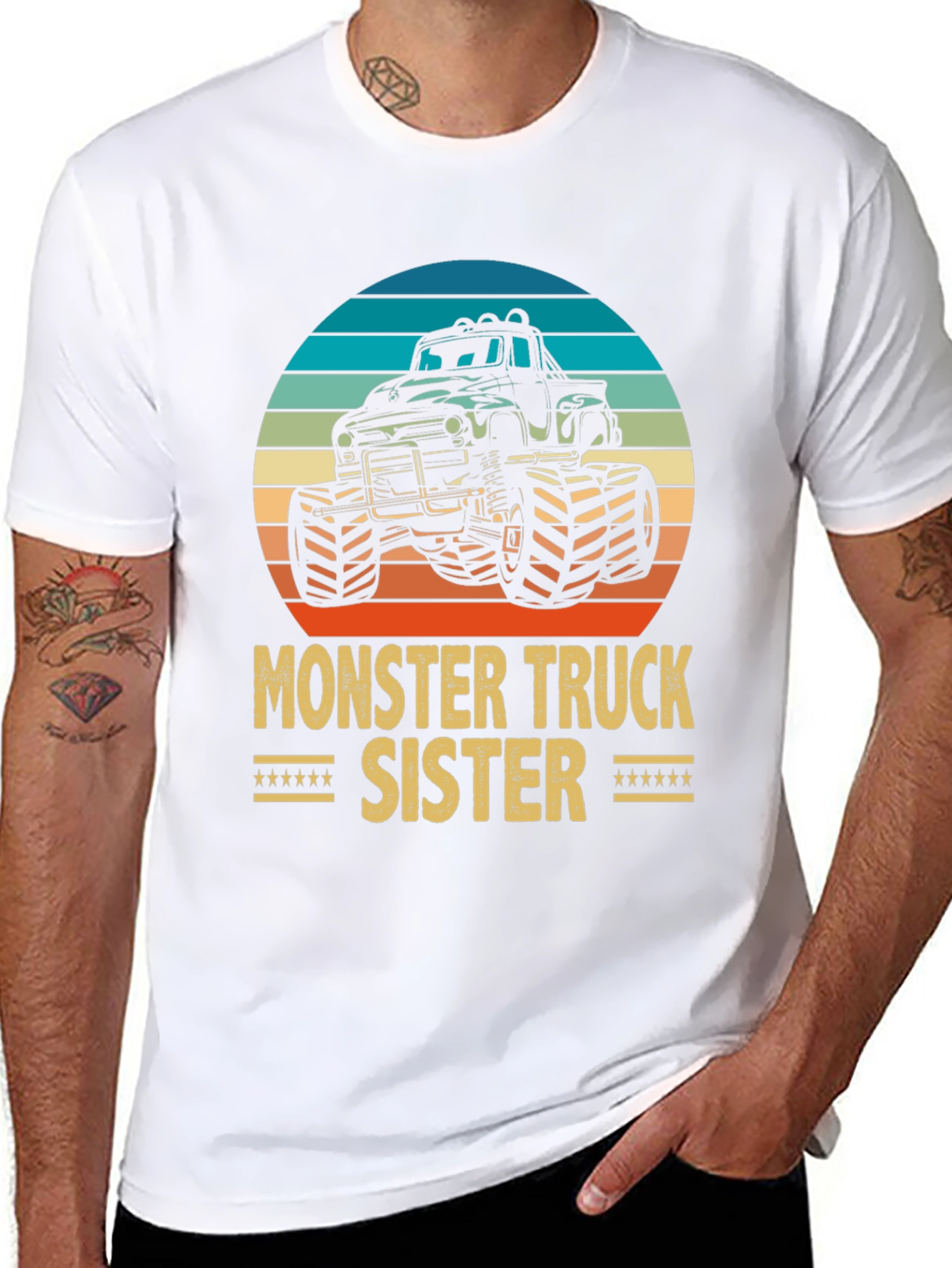 Black Monster Truck Sister Graphic Tee - Black Cotton Blend view 8