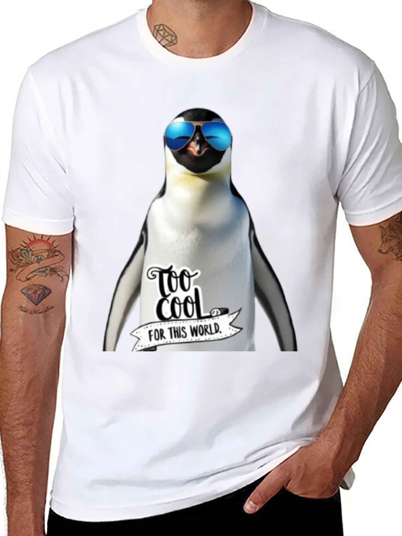 Black Cool Penguin Graphic Tee - Too Cool For This World view 8