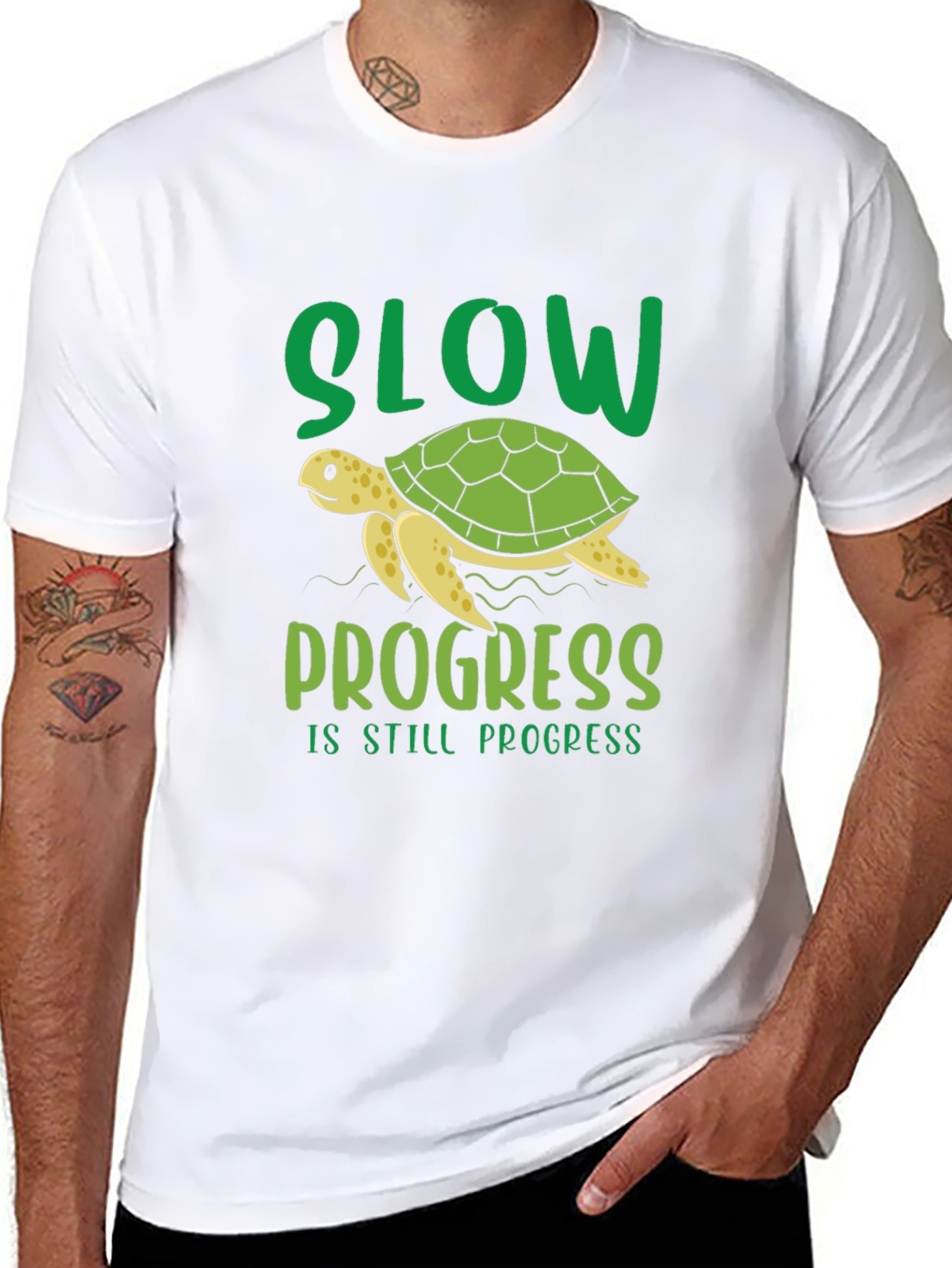 Black Slow Progress Turtle T-Shirt view 8