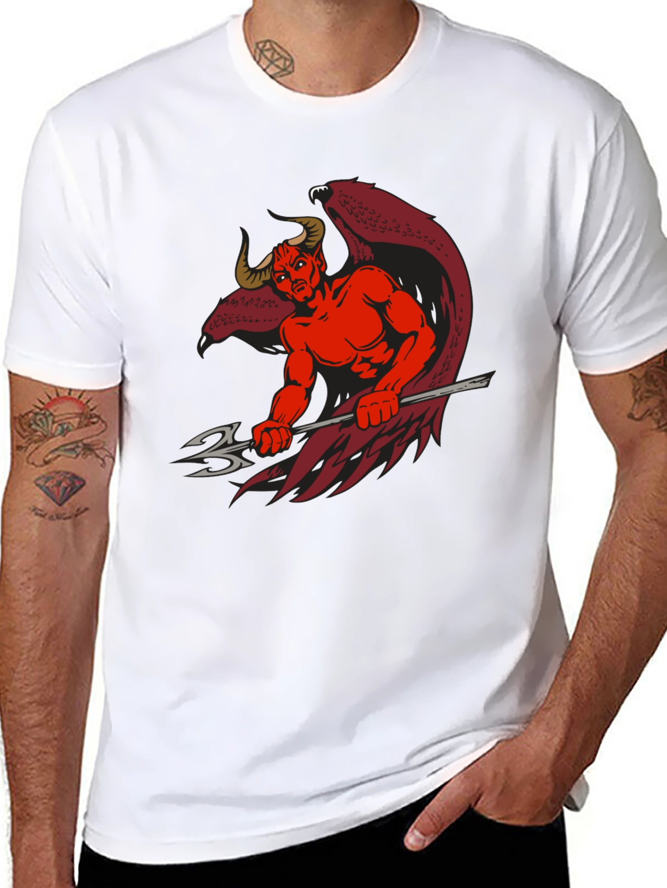 Black Devil Graphic Print Black T-Shirt view 8