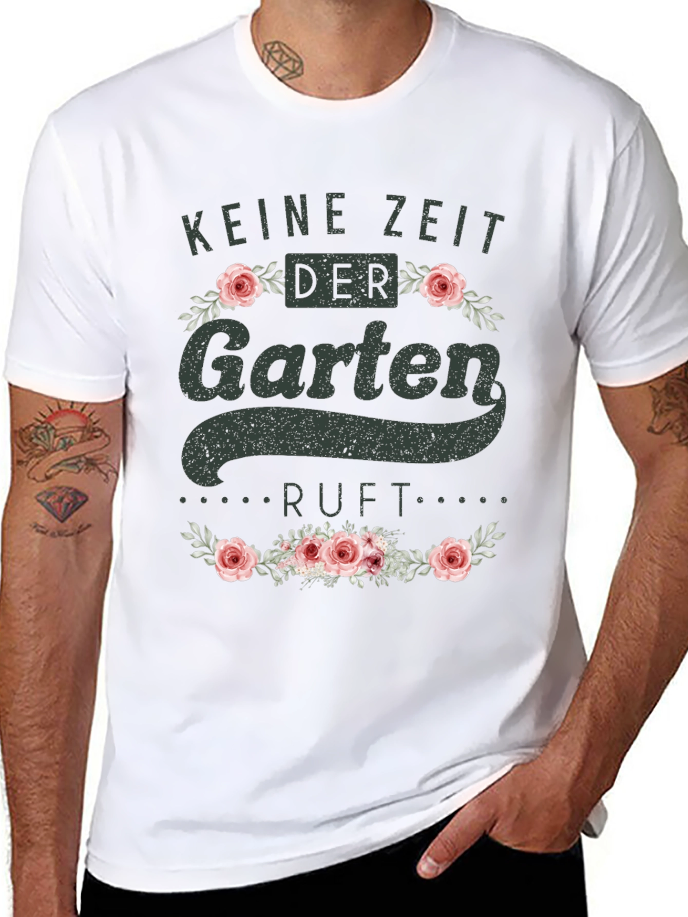 Black Gardening T-Shirt - Keine Zeit Der Garten Ruft view 8