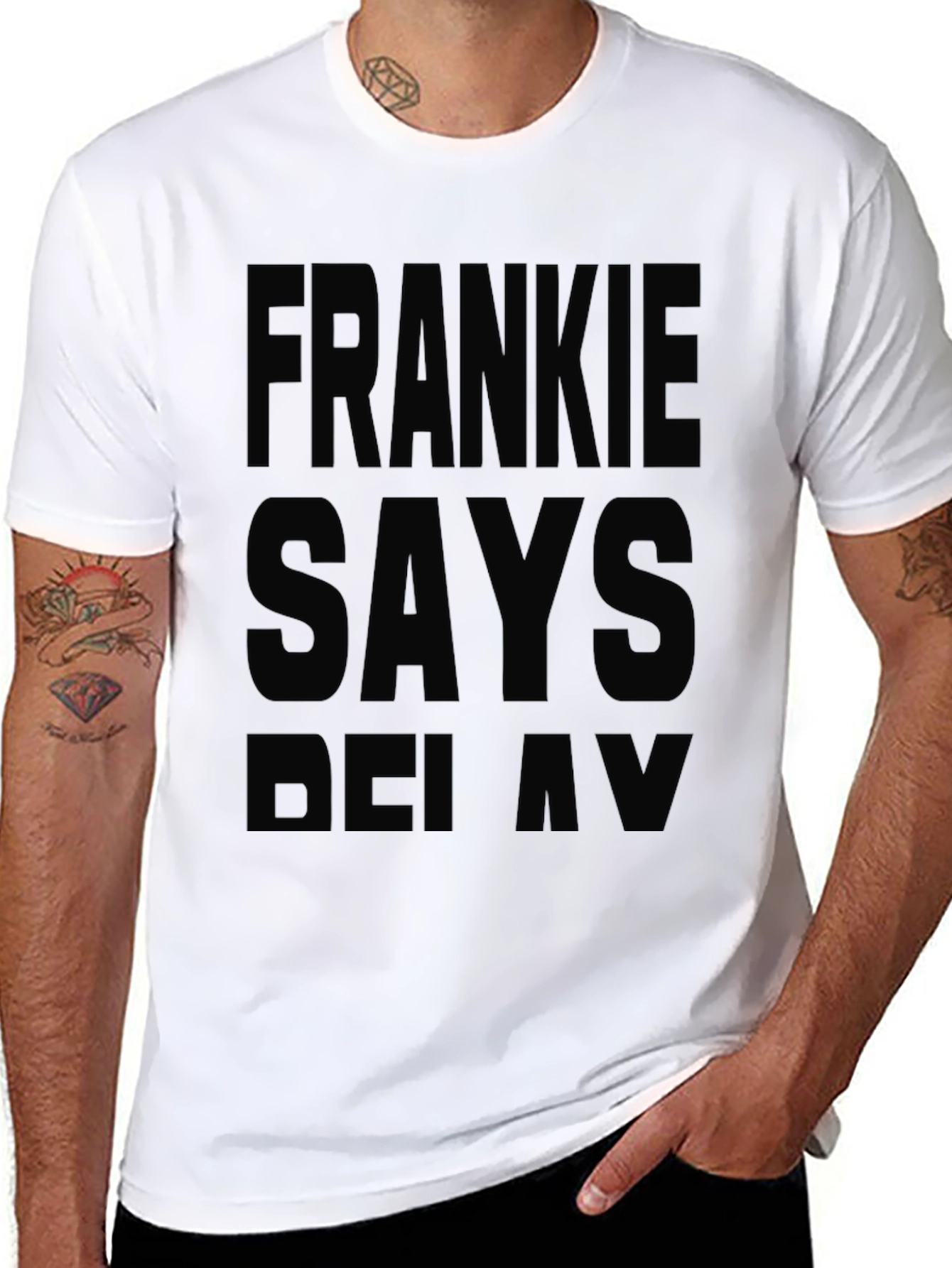 Black Frankie Says Relax Black T-Shirt view 8