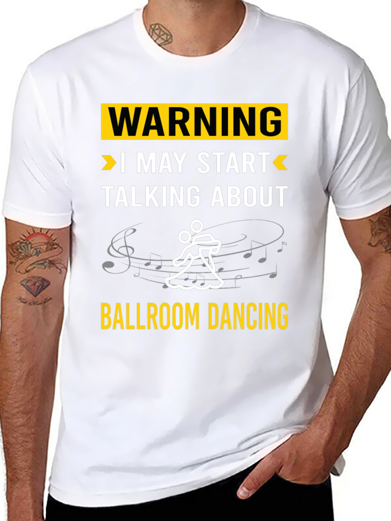 Black Ballroom Dancing Warning T-Shirt view 8