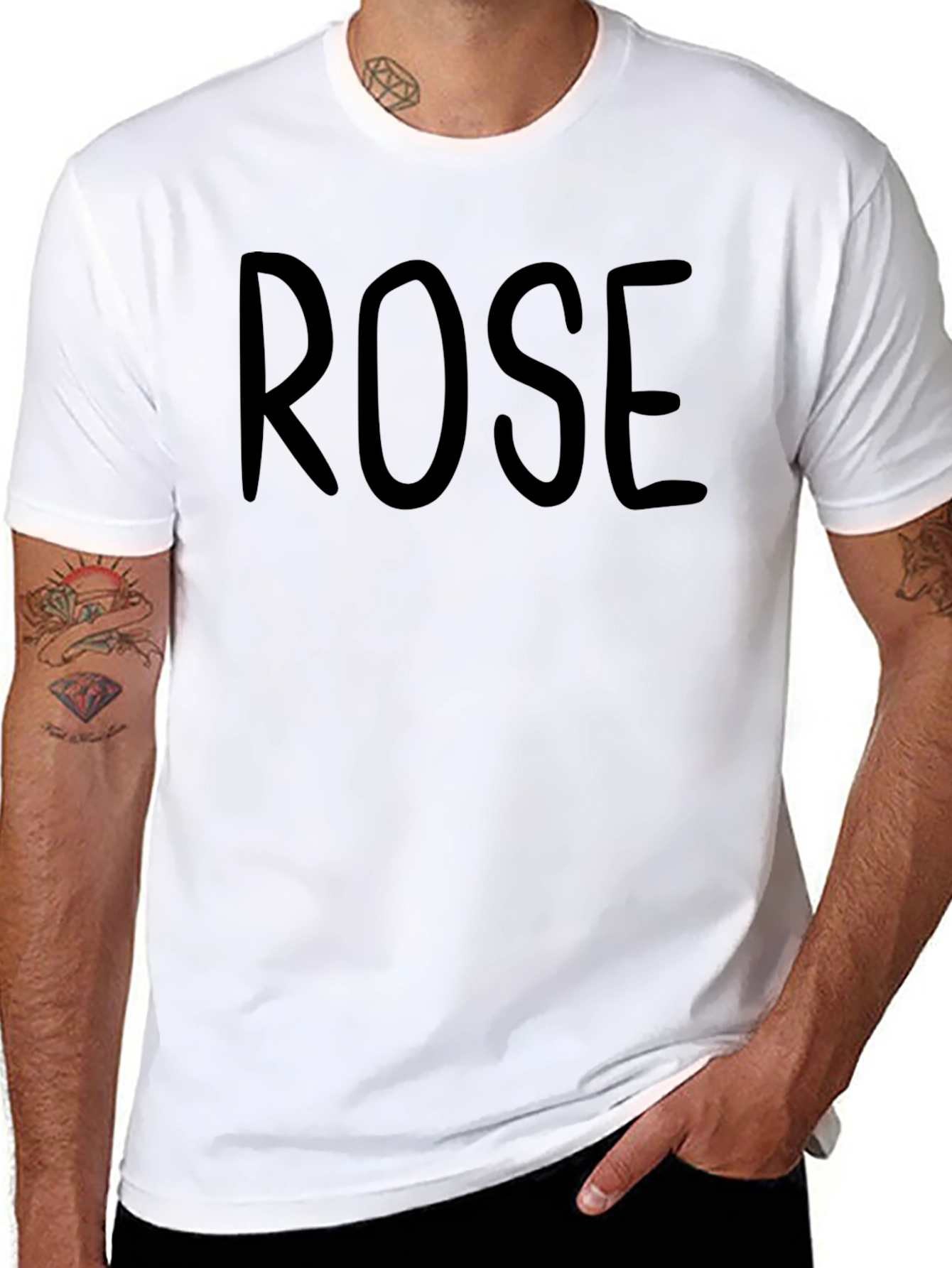 Black ROSE Graphic Tee - Bold Statement T-Shirt view 8