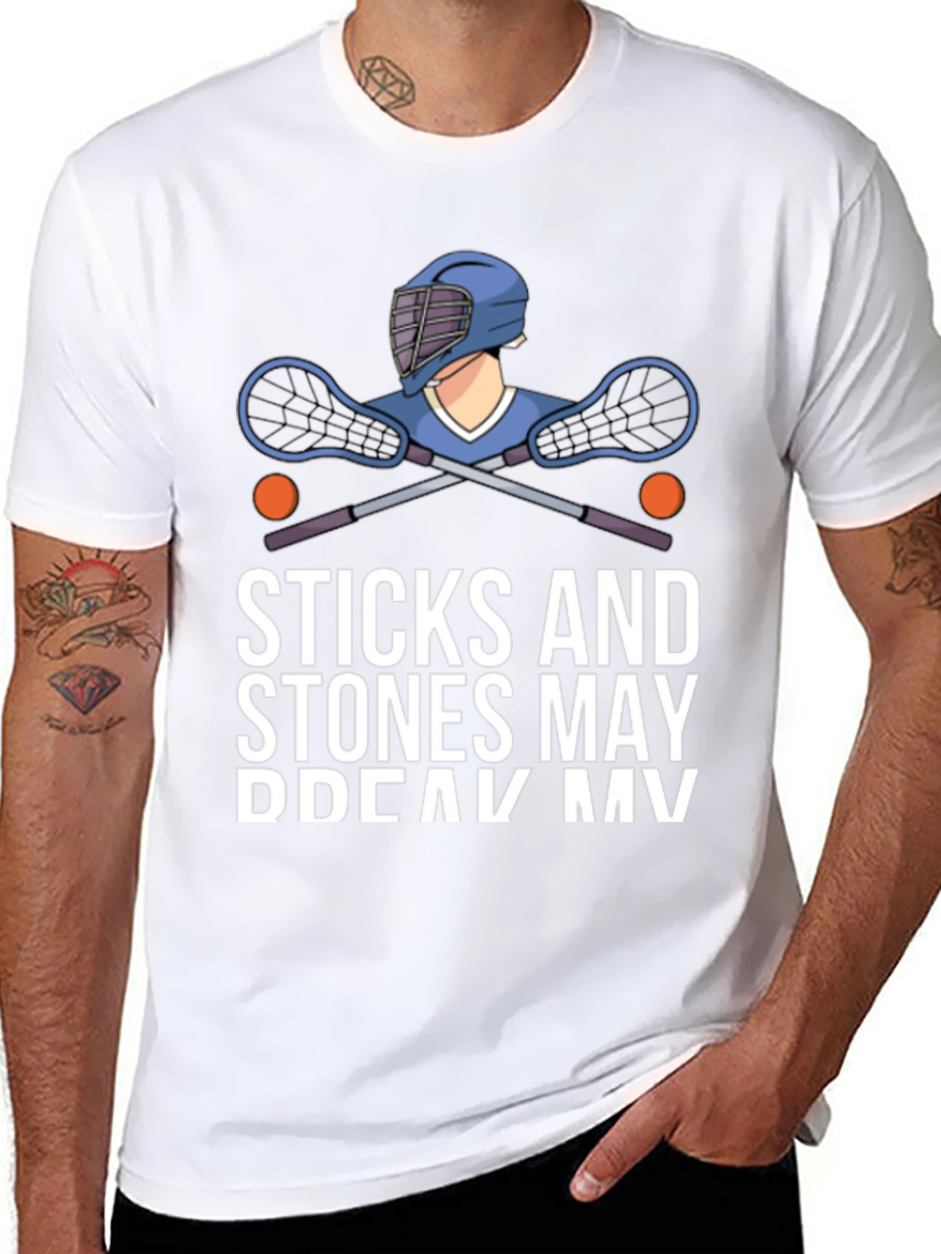 Black Sticks & Stones Lacrosse T-Shirt view 8