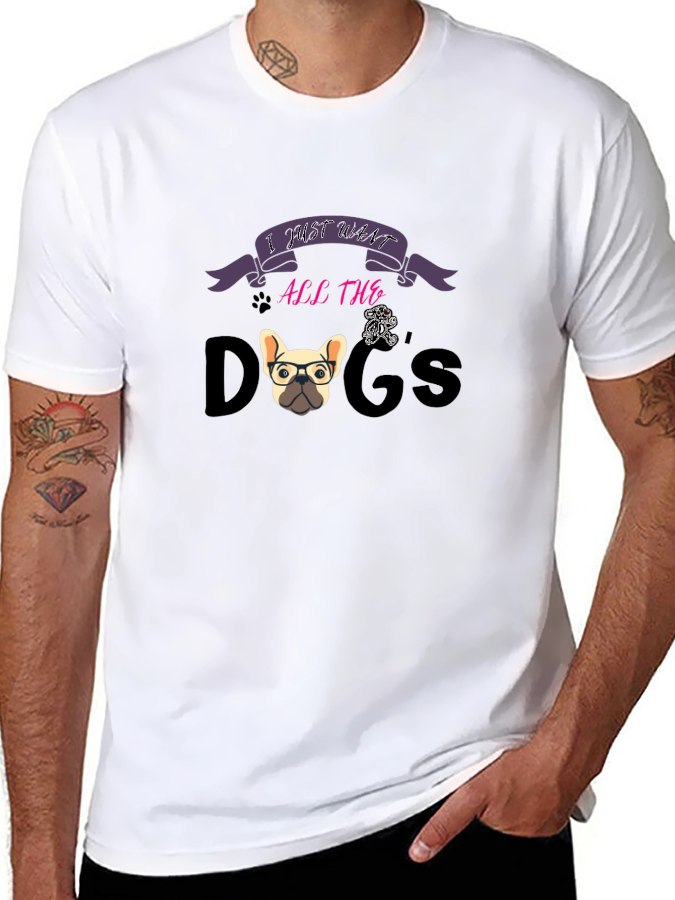 Black I Just Want All The Dogs Graphic T-Shirt view 8