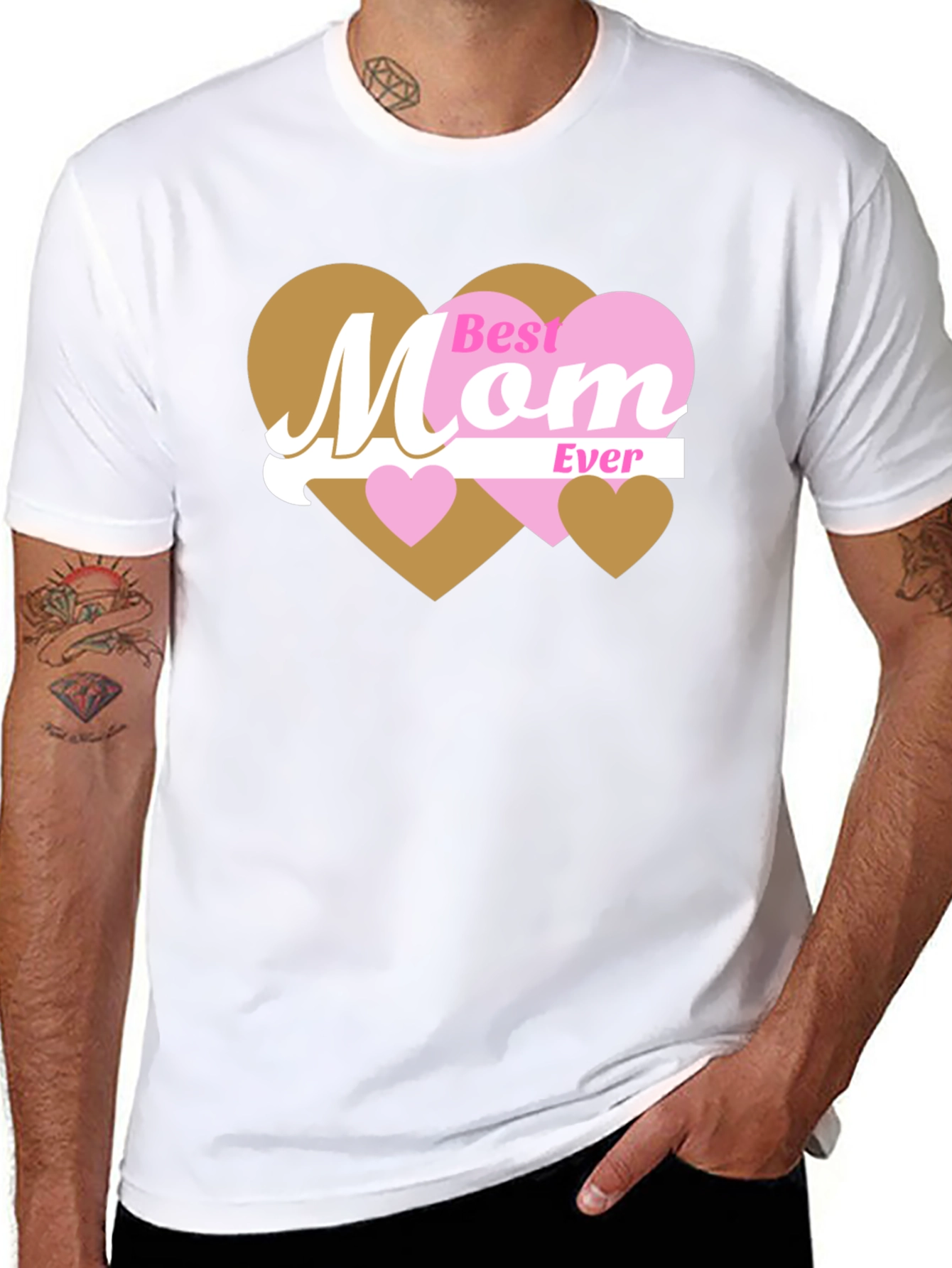 Black Best Mom Ever T-Shirt - Heart Design view 8