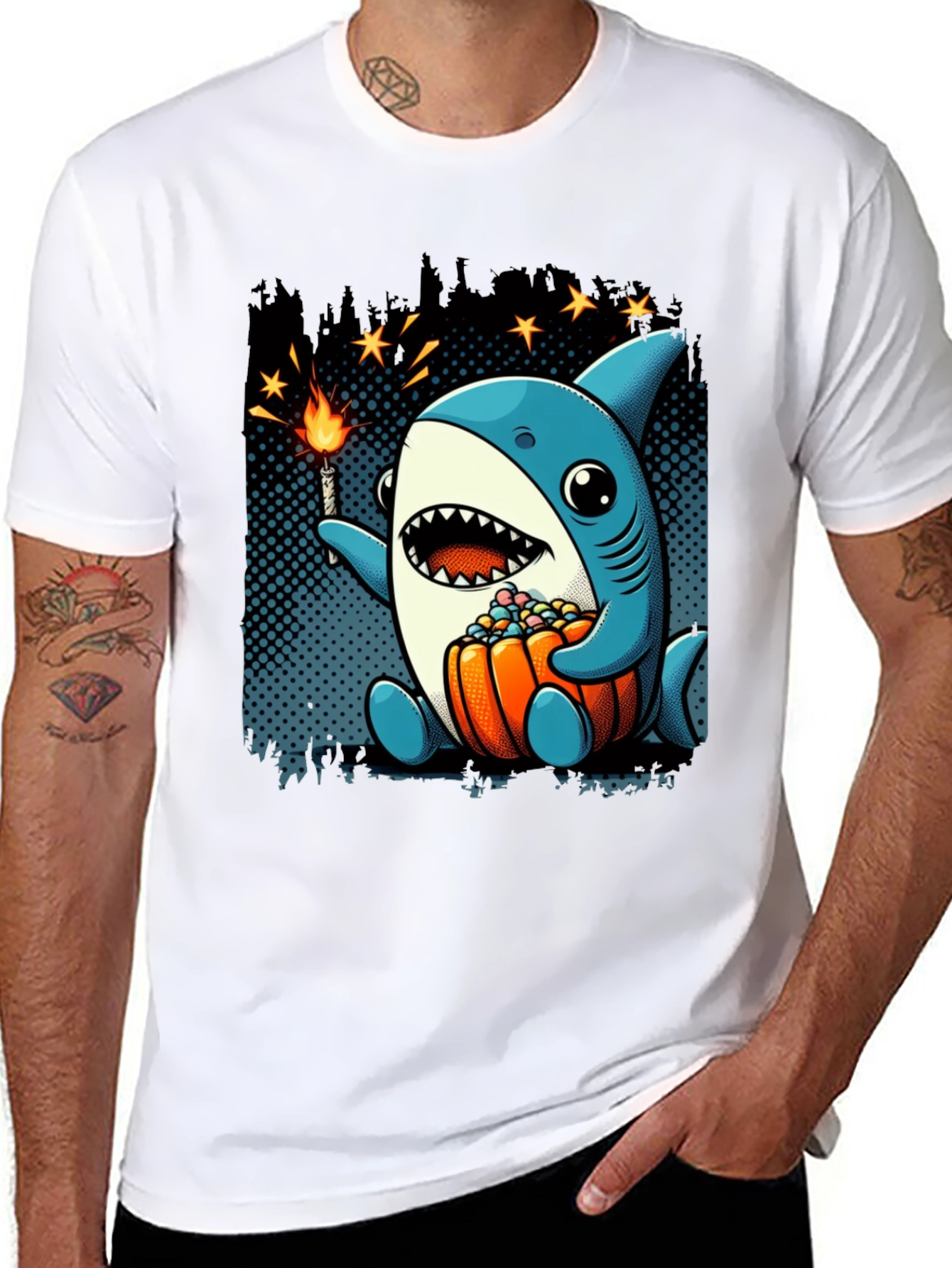 Black Shark Halloween T-Shirt view 8