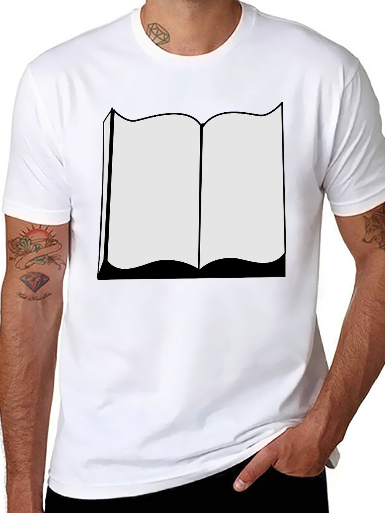 Black Open Book Black T-Shirt - Read On! view 8