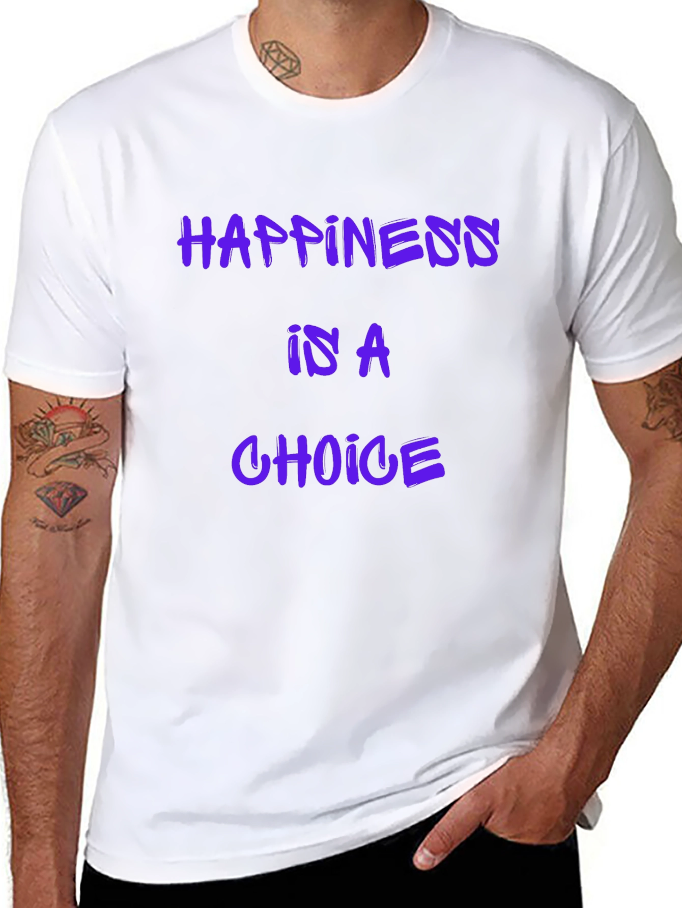 Black Happiness is a Choice Graphic T-Shirt view 8