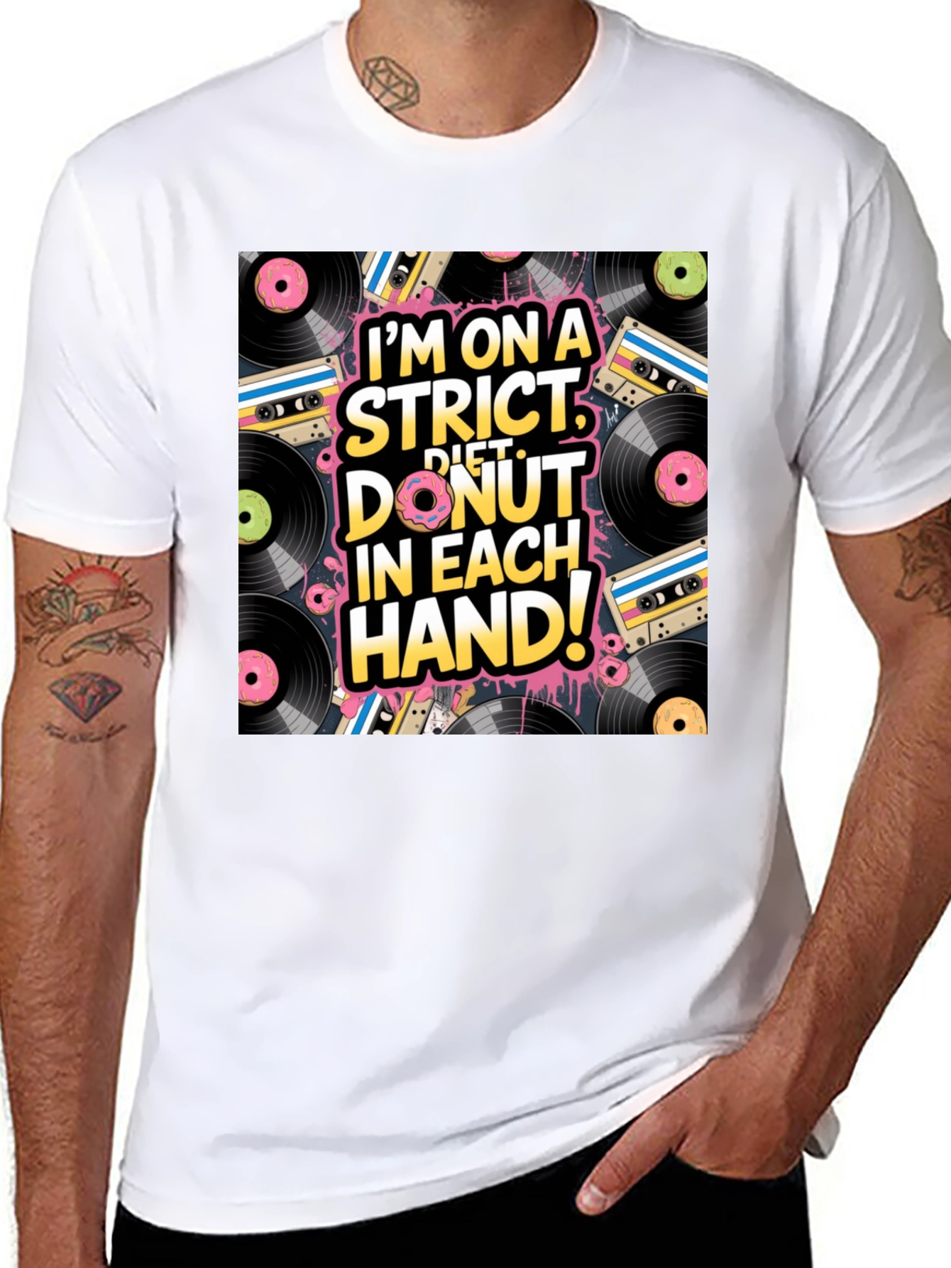 Black Donut Diet T-Shirt - Funny Graphic Tee view 8