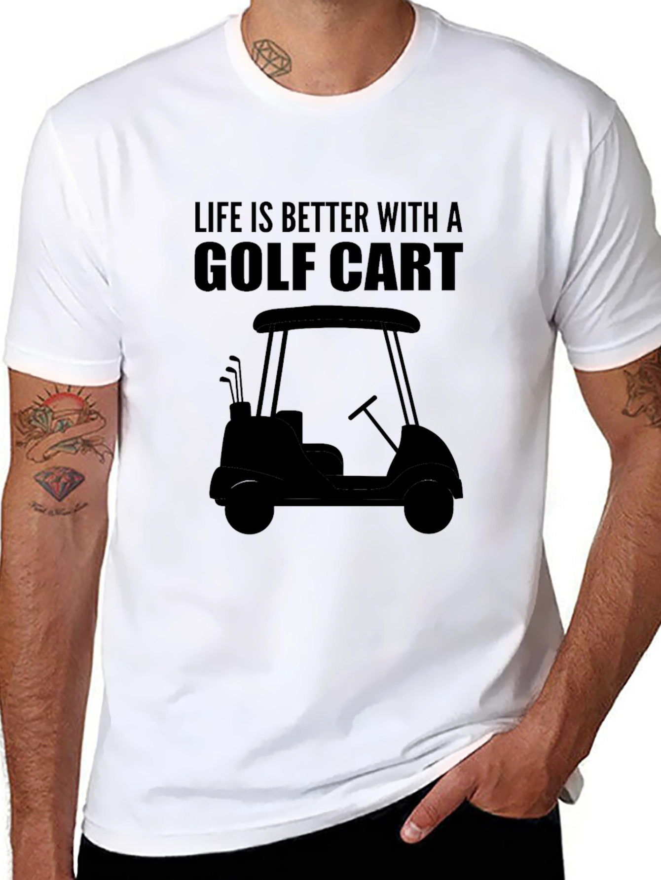 Black Life is Better with a Golf Cart T-Shirt view 8