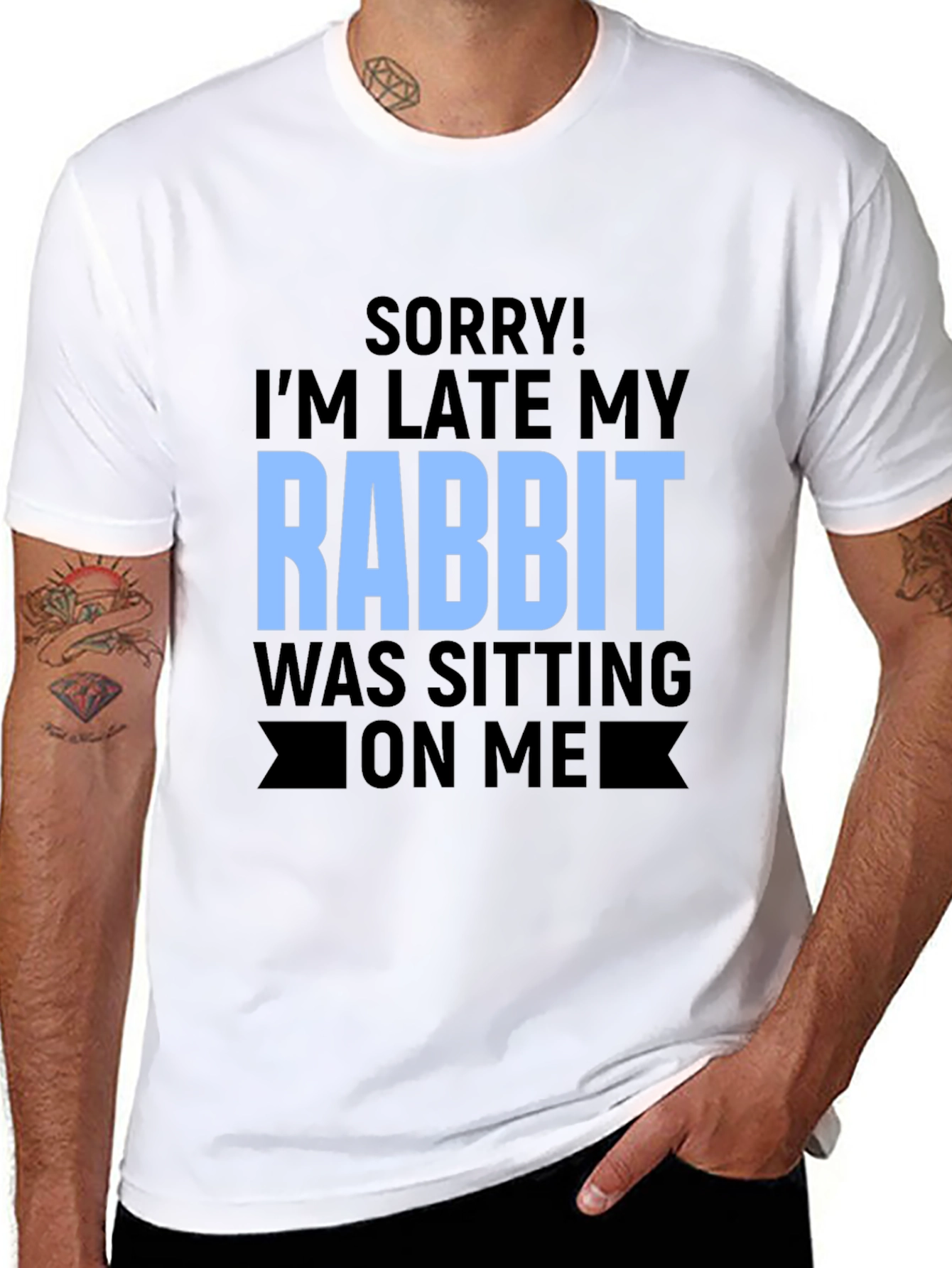 Black Rabbit Sitting T-Shirt, Funny Novelty Tee view 8