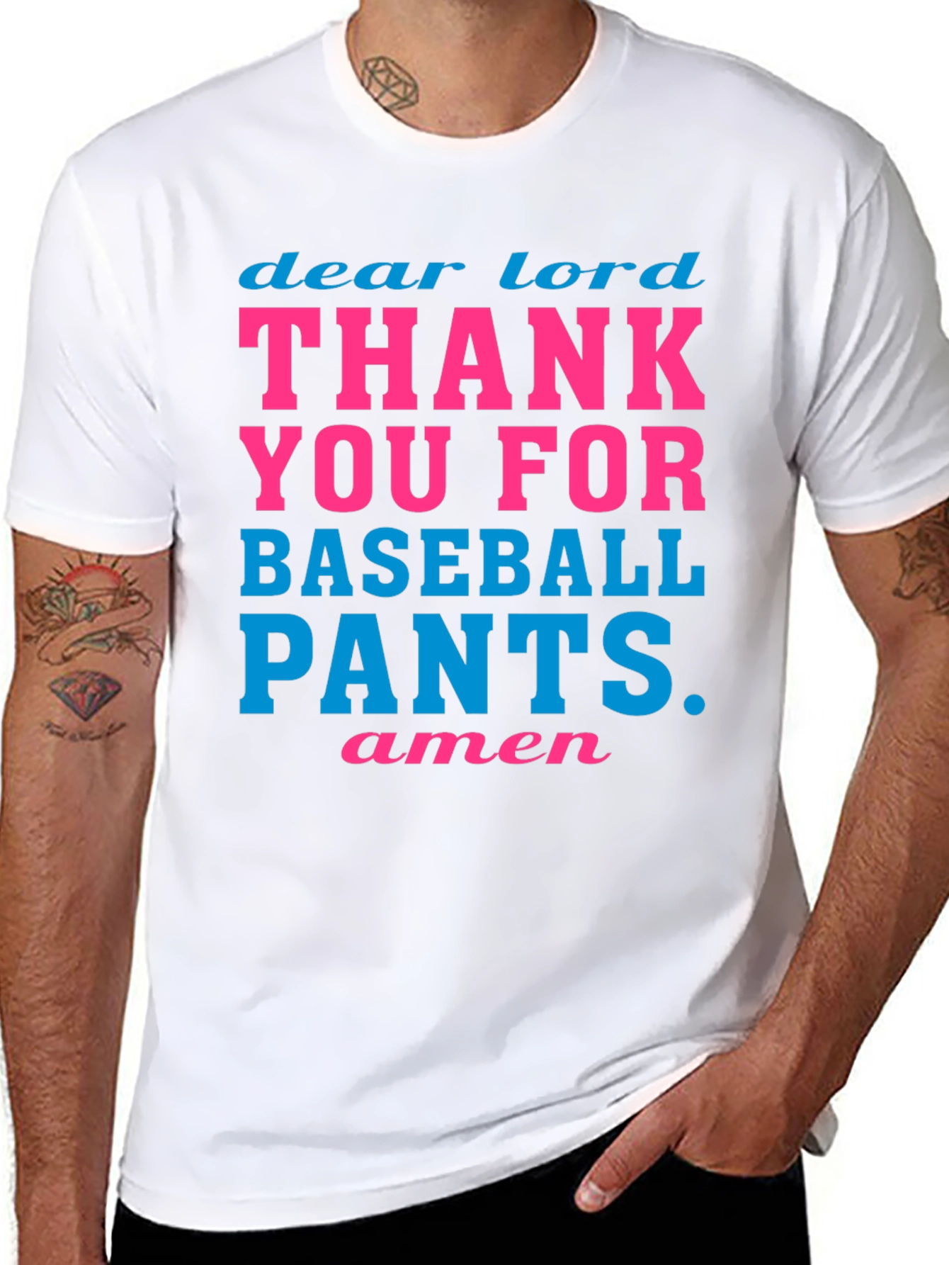 Black Dear Lord Baseball Pants Graphic Tee view 8