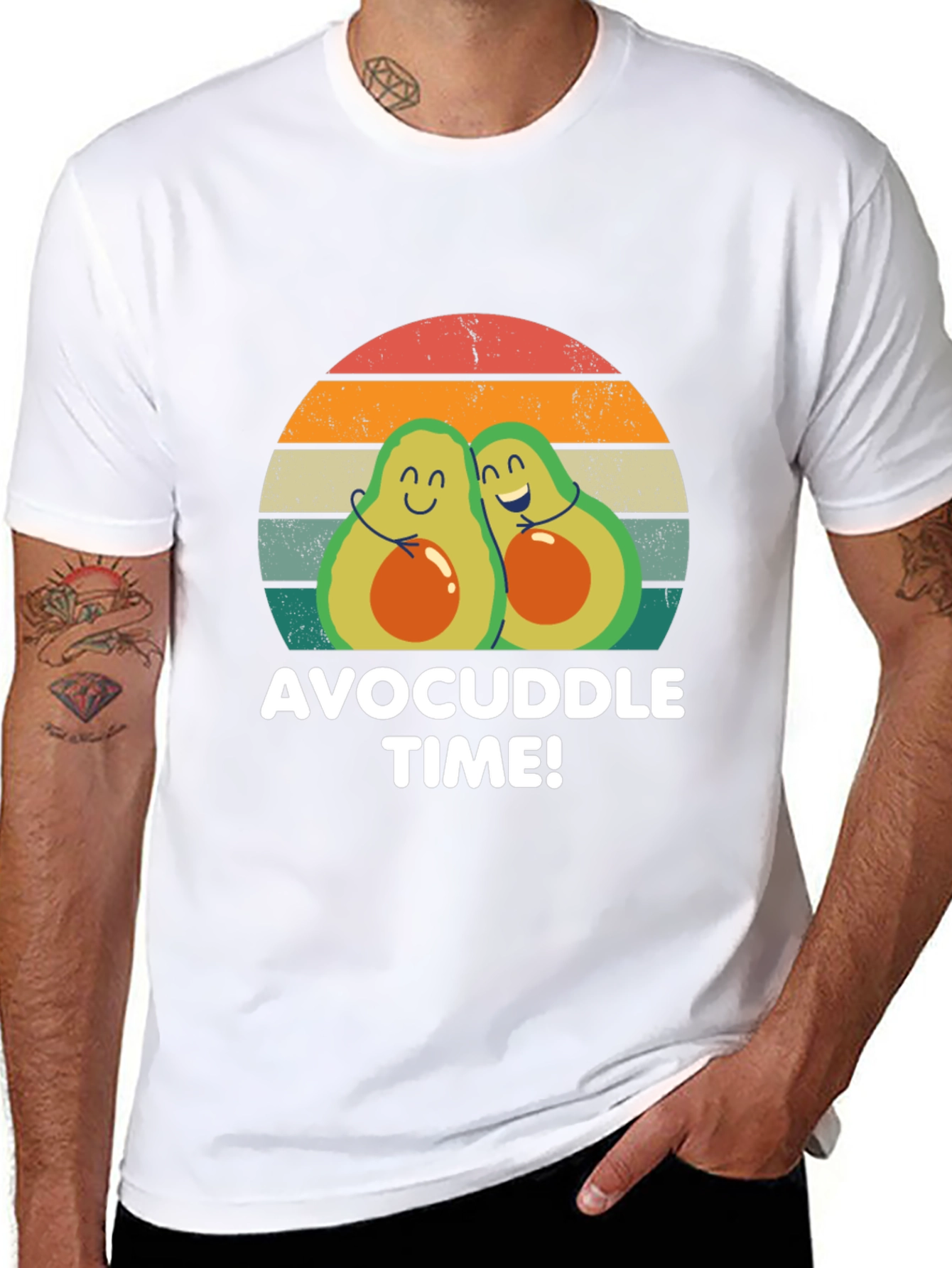 Black Avocuddle Time T-Shirt - Cute Avocado Graphic Tee view 8