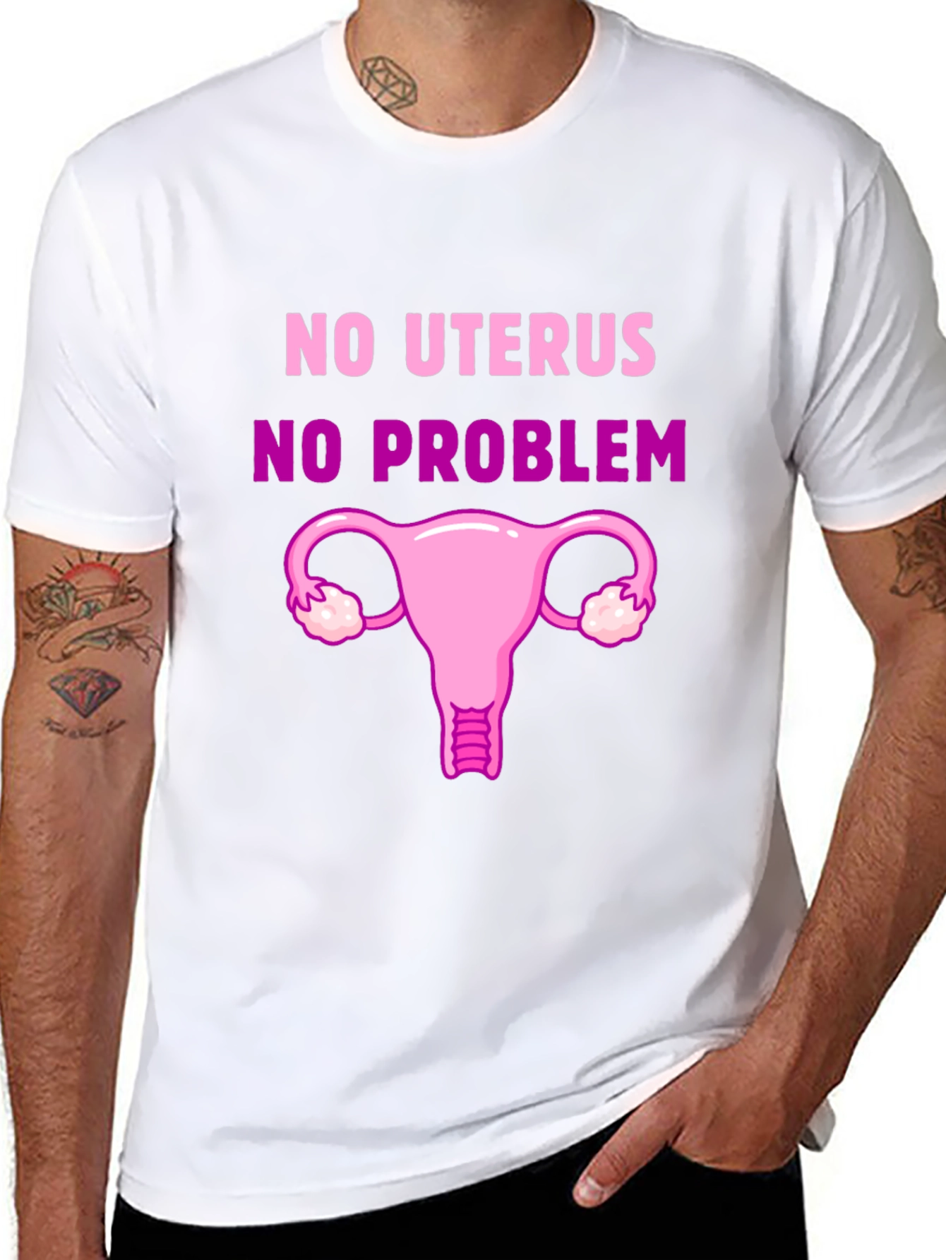 Black No Uterus, No Problem Graphic Tee view 8