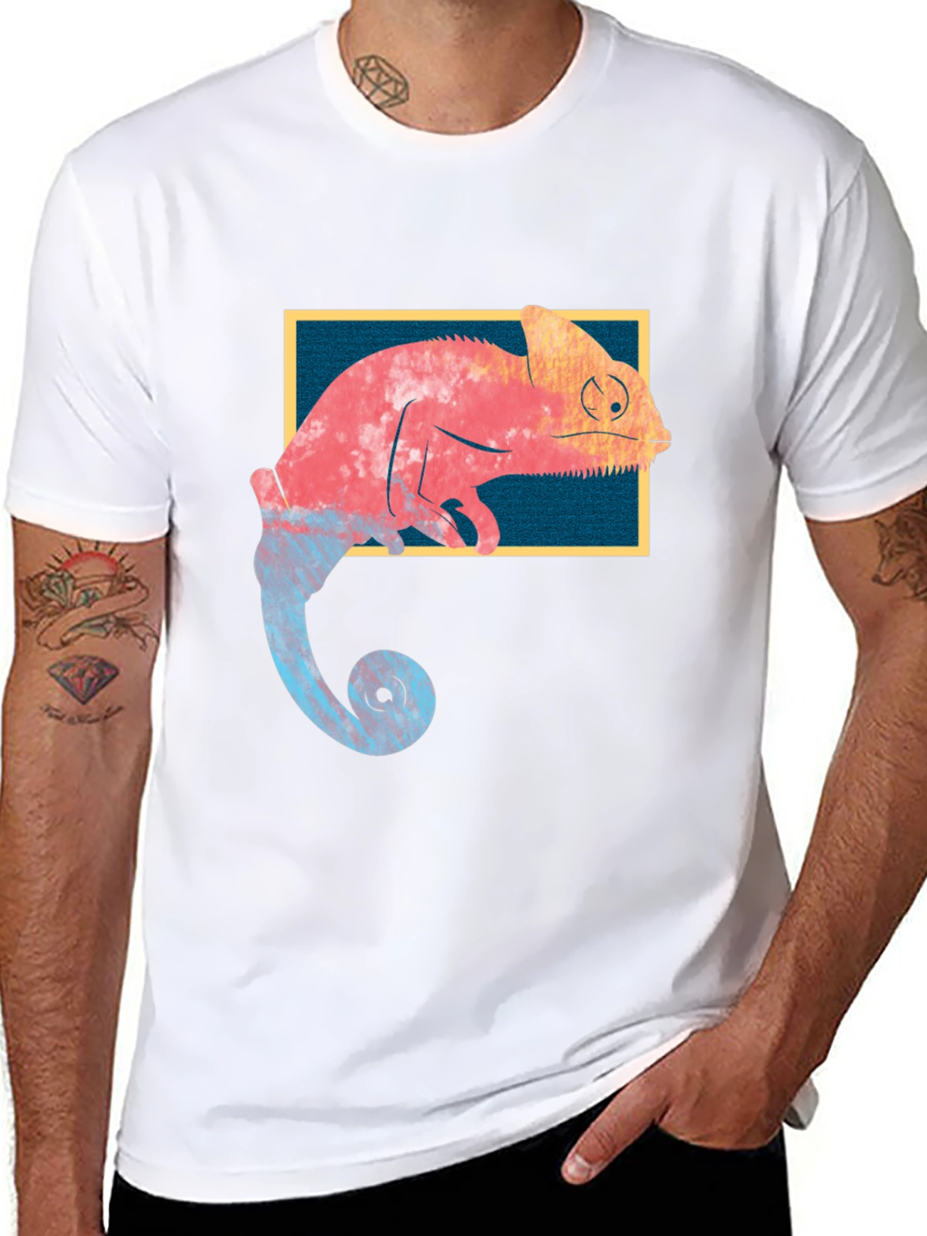 Black Chameleon Graphic T-Shirt - Unique Design view 8