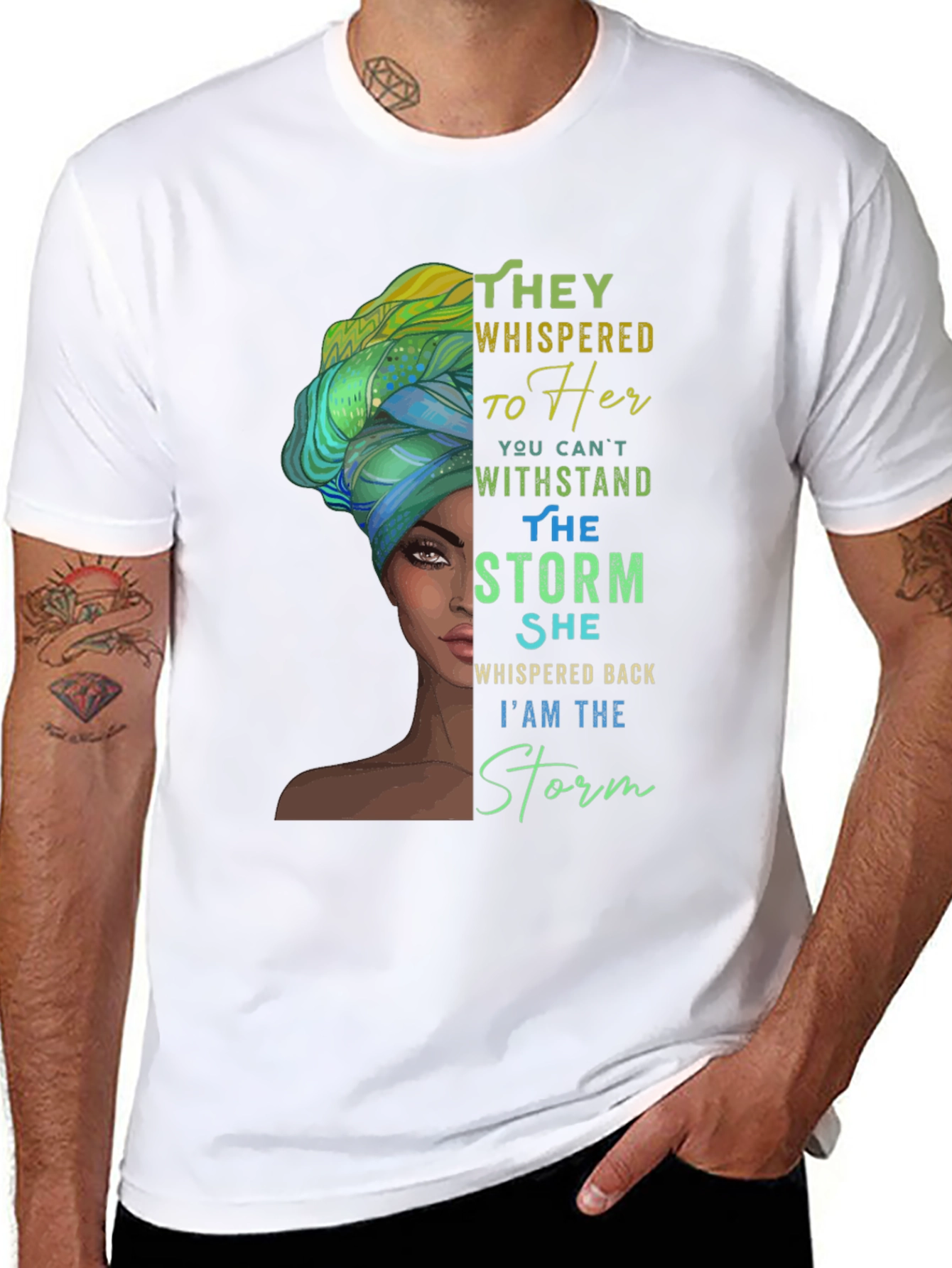Black Empowered Woman T-Shirt: I am the Storm view 8