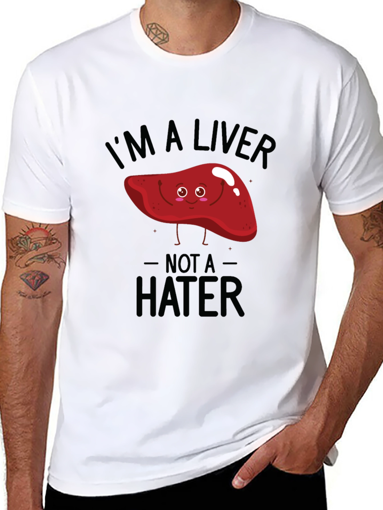 Black I'm A Liver Not A Hater Black T-Shirt view 8