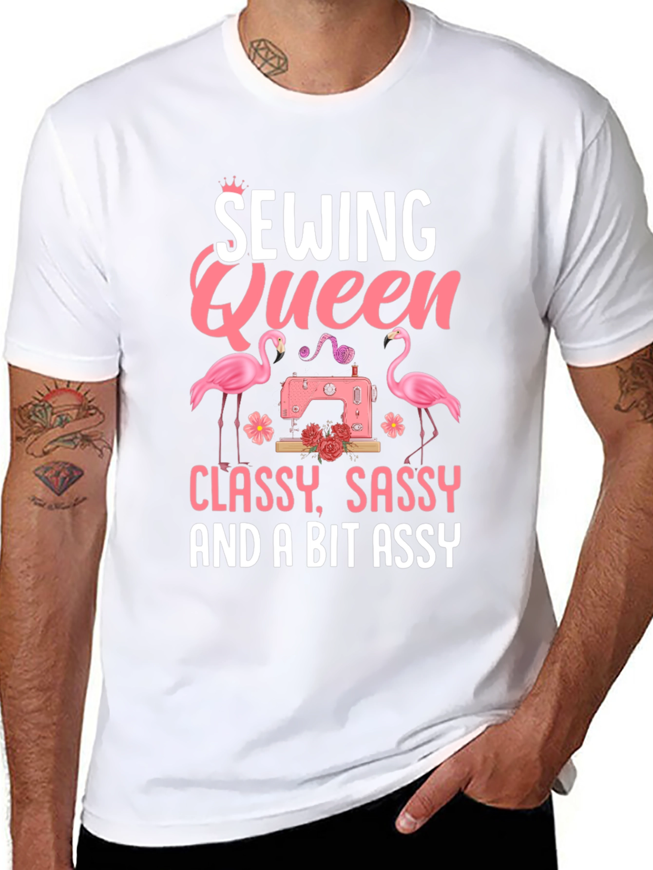 Black Sewing Queen Graphic Tee - Classy, Sassy, & a Bit Assy view 8